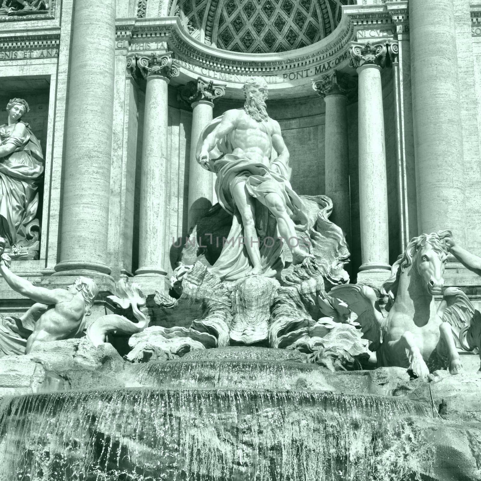Baroque Trevi Fountain (Fontana di Trevi) in Rome, Italy - high dynamic range HDR