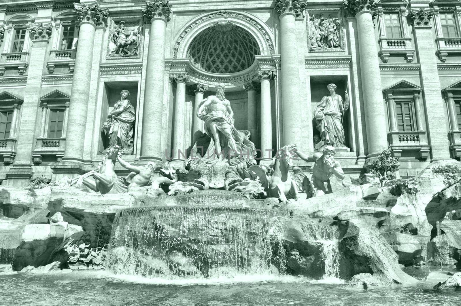 Baroque Trevi Fountain (Fontana di Trevi) in Rome, Italy - high dynamic range HDR