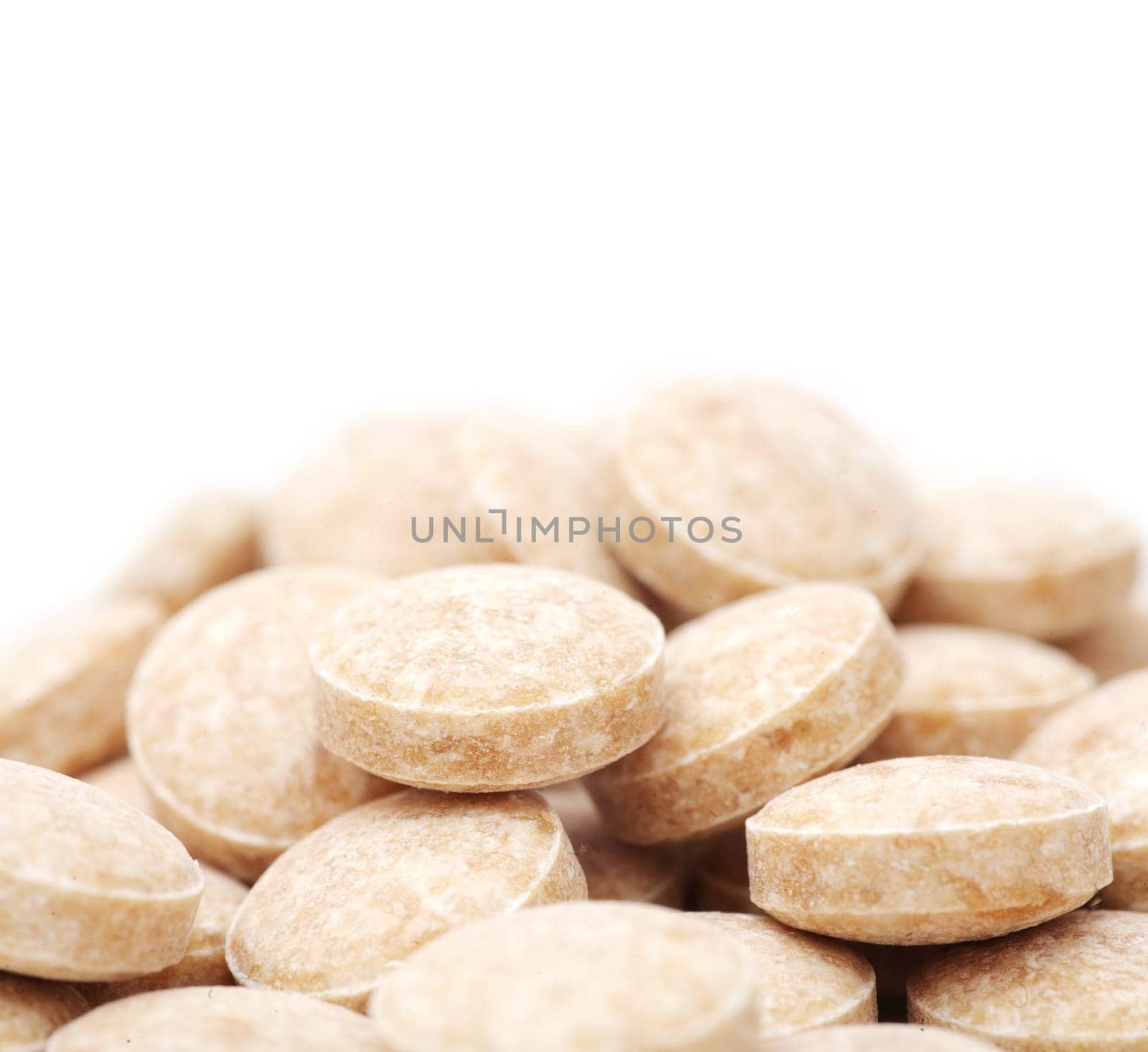 heap of pills isolated on the white background