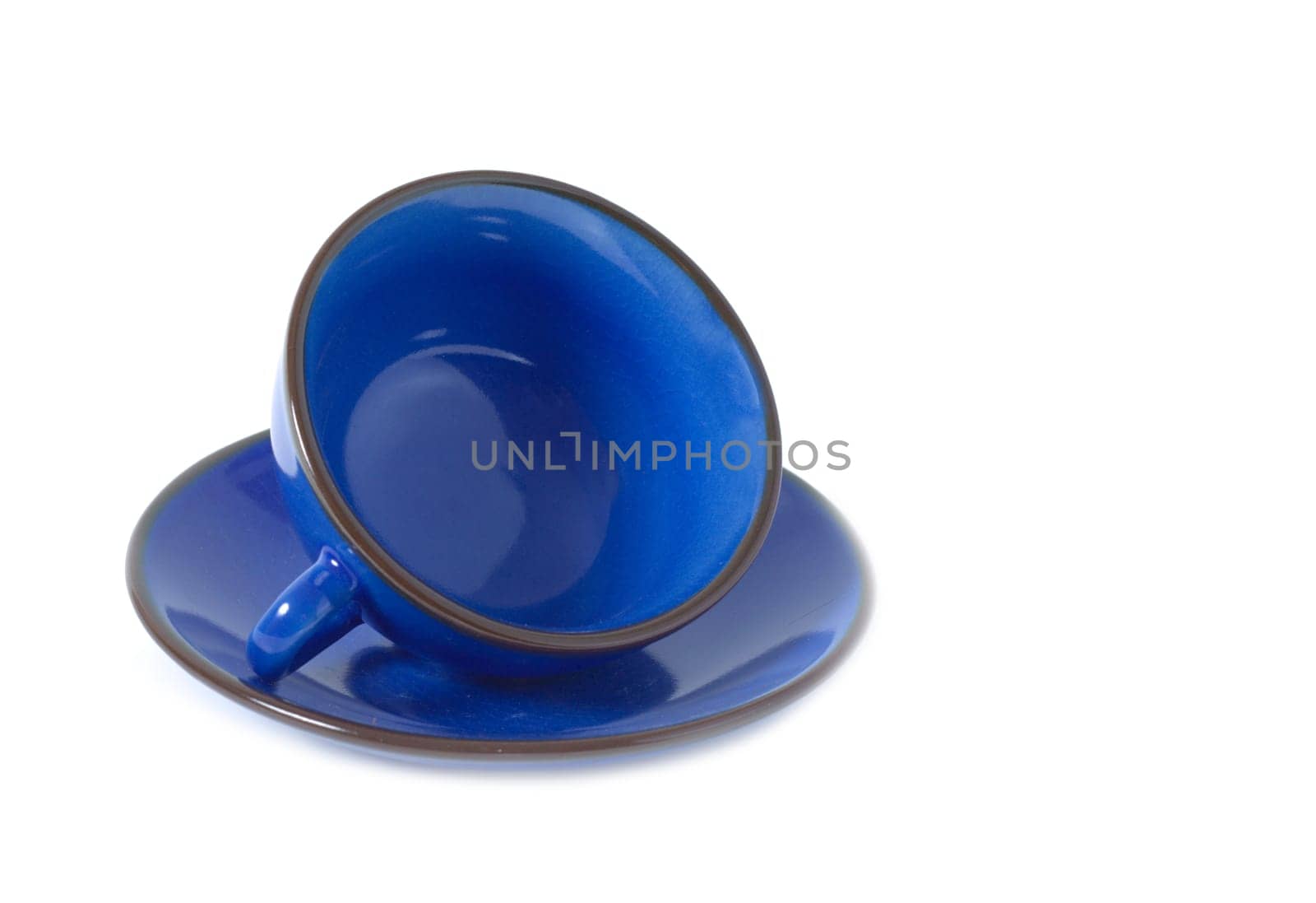 japan blue cup isolated on white