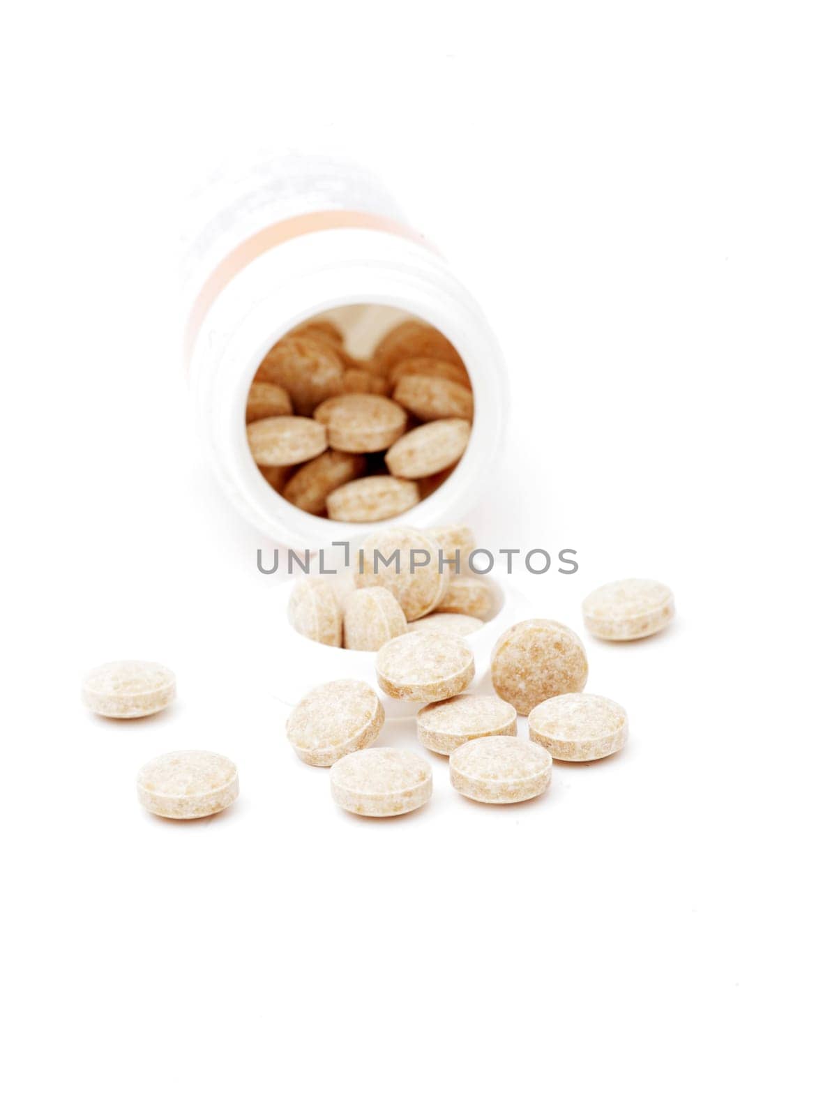 heap of pills isolated on the white background