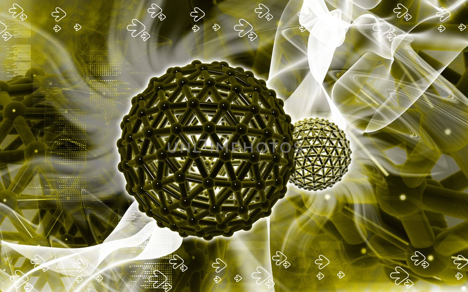 Digital illustration of gene in colour background