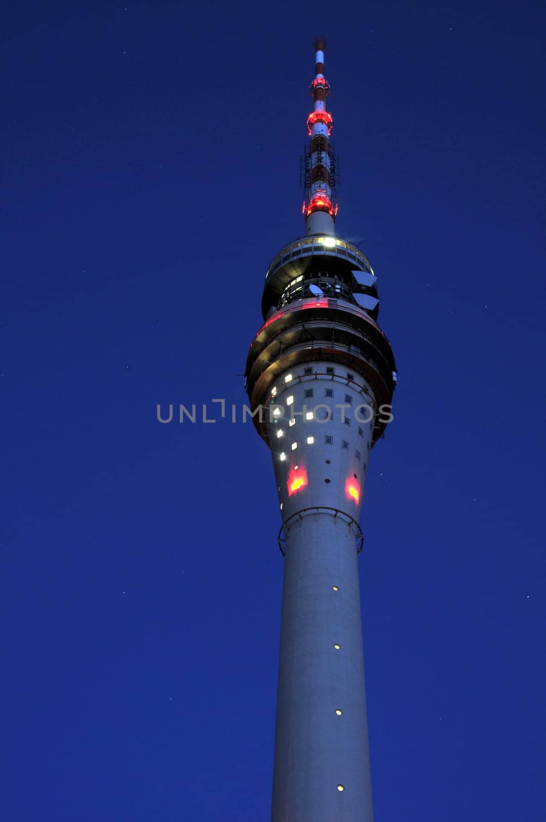 The Dresden Wachwitz TV Tower at night