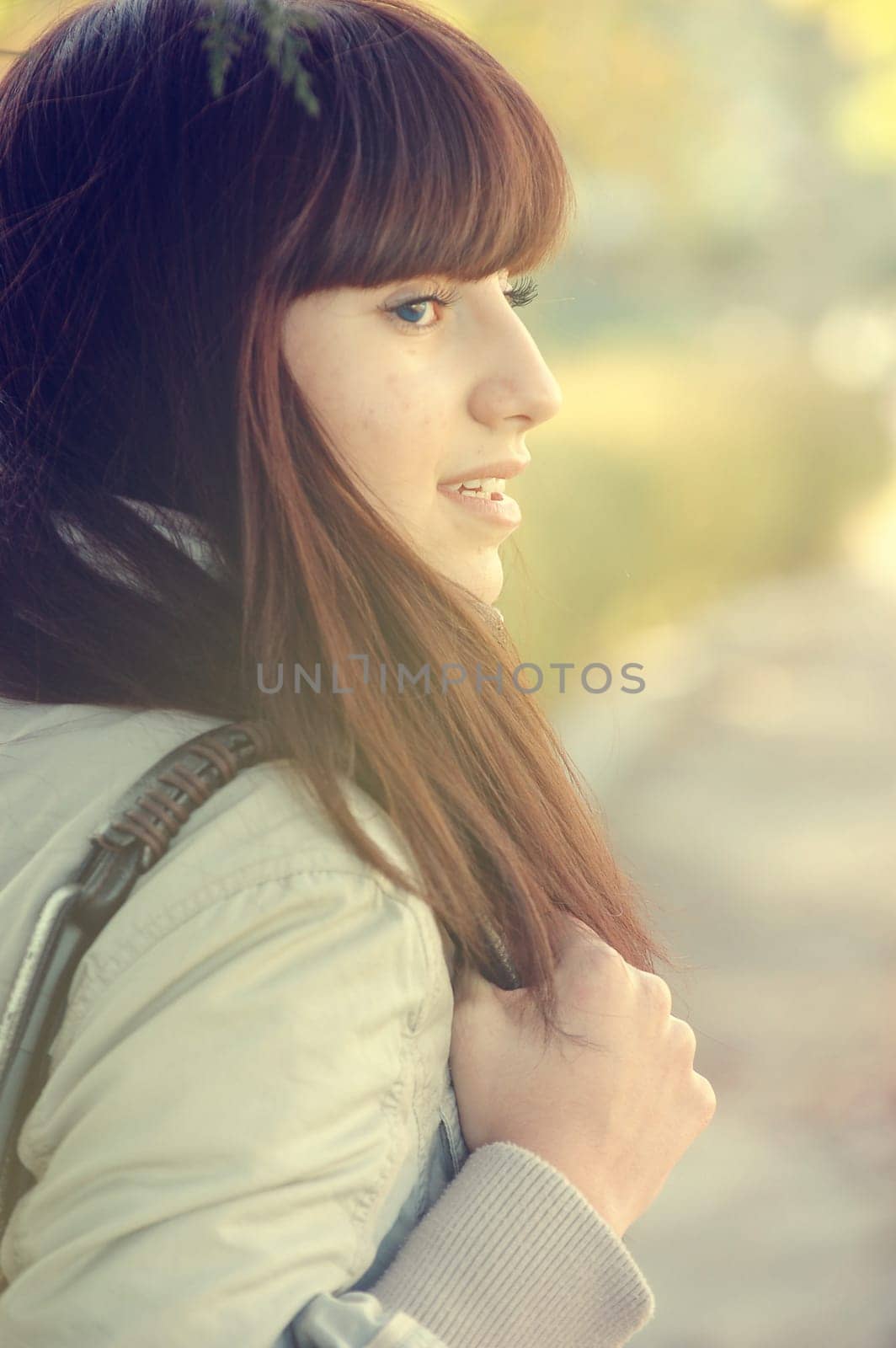 vintage mood - Portrait of beautyful woman in autumn outdoors