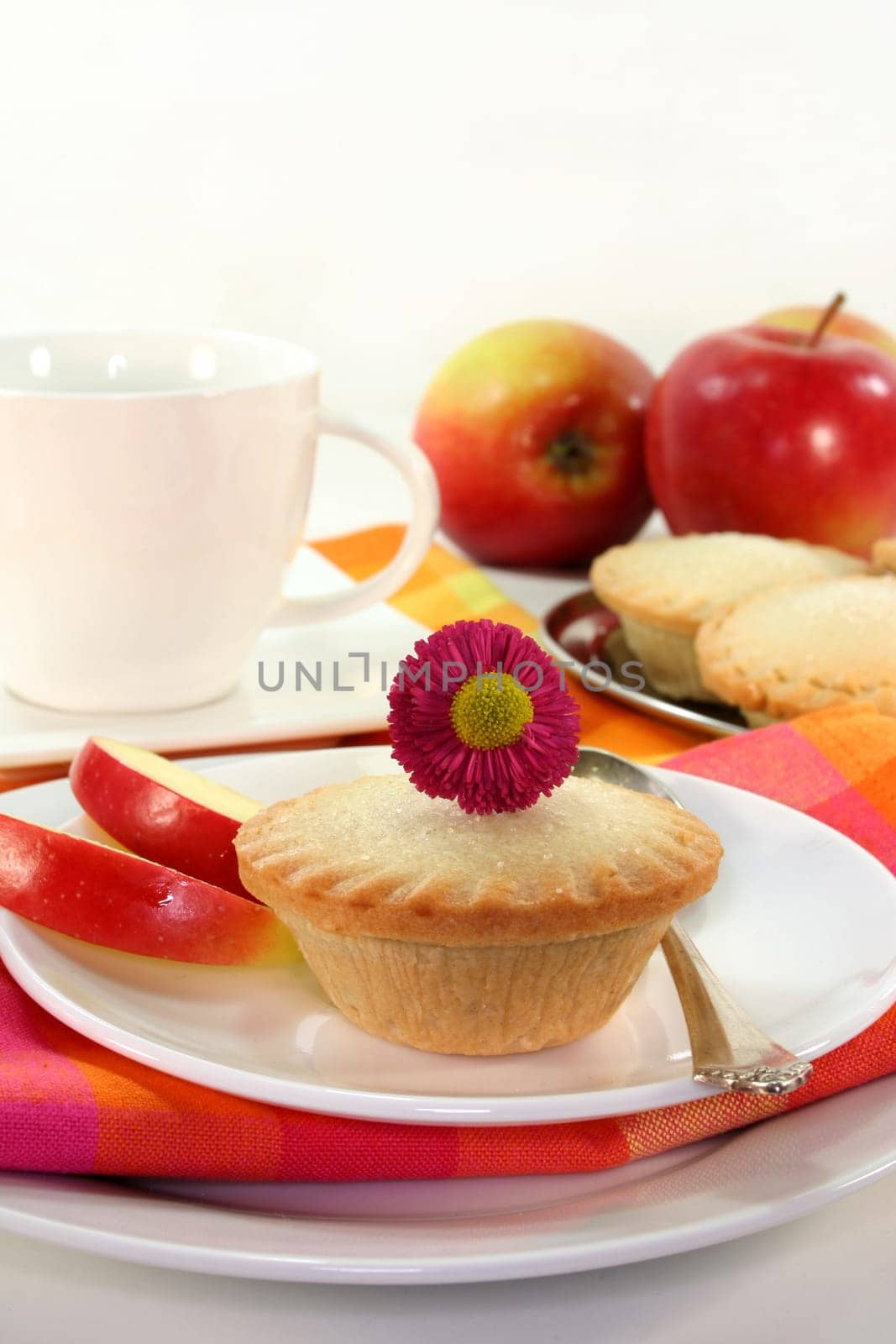 Apple cakes on a small white plate