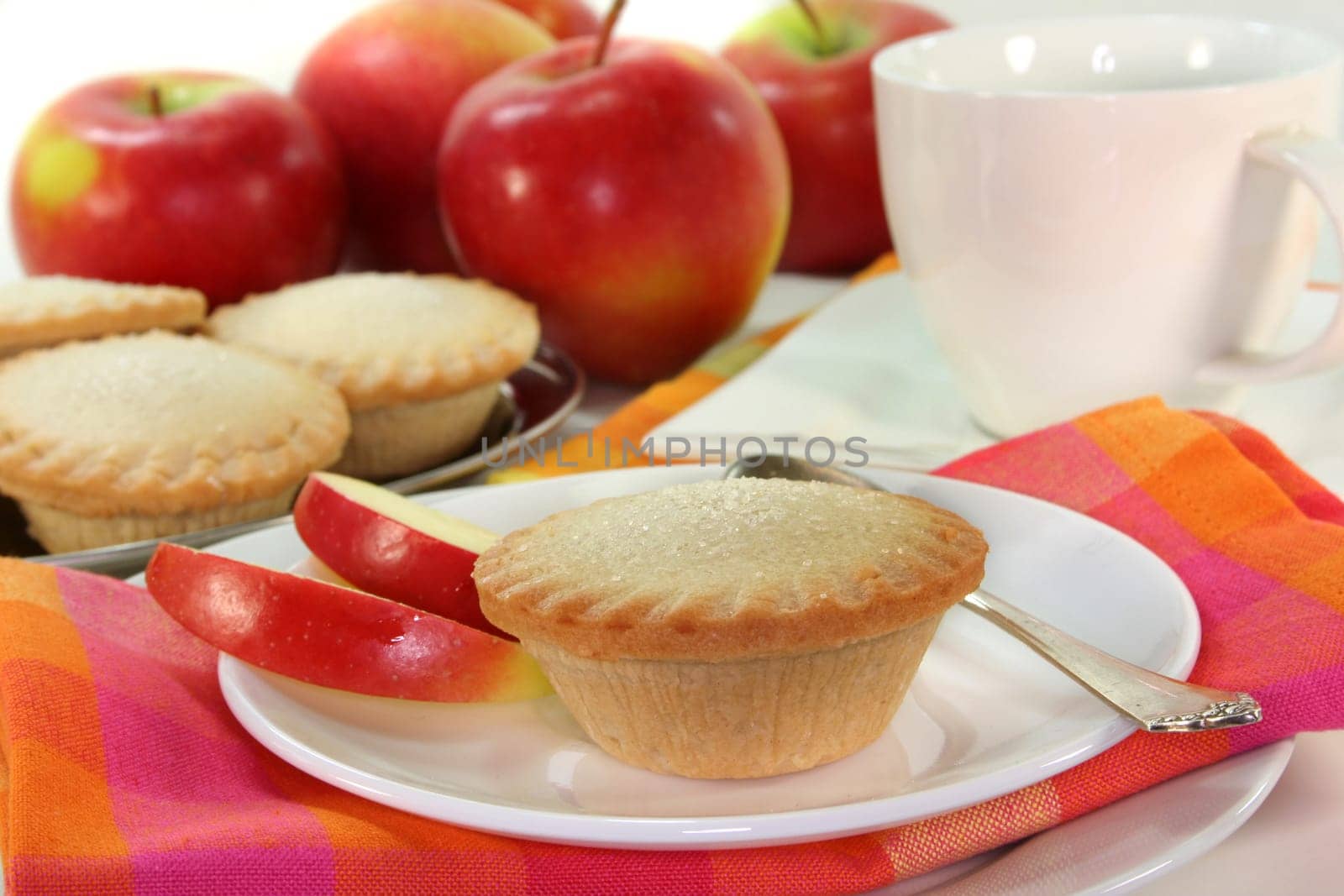 Apple cakes on a small white plate