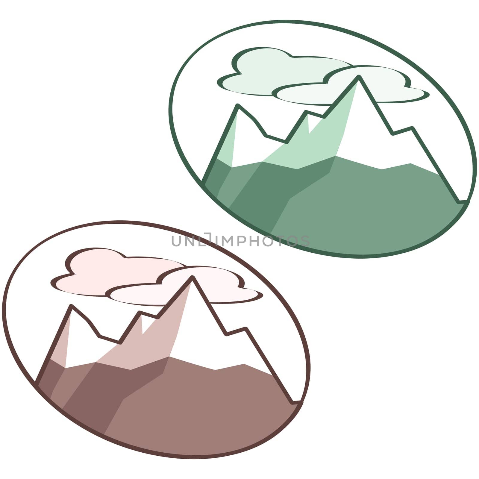 Illustration of a snow covered mountain range