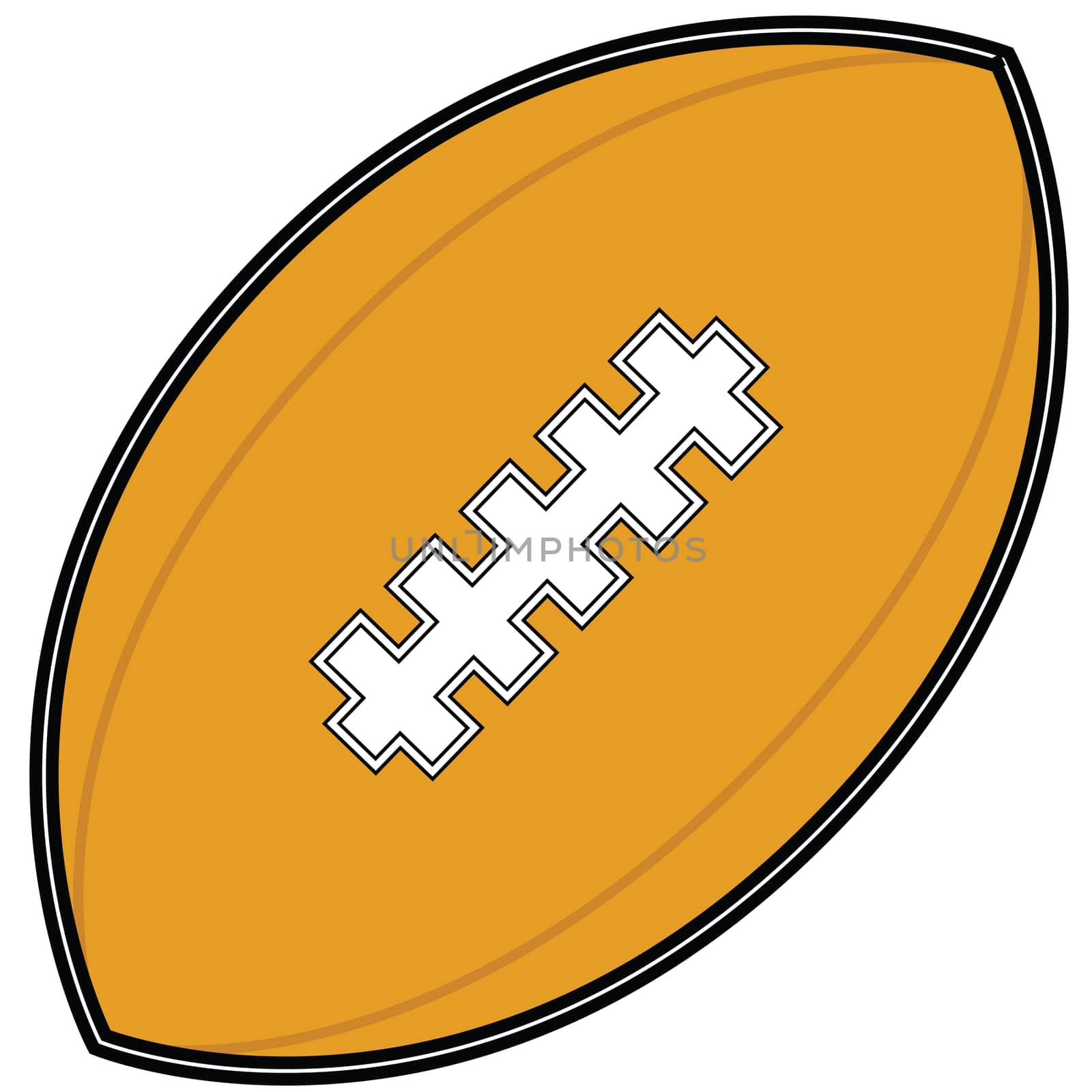 Illustration of a stylized cartoonish American football