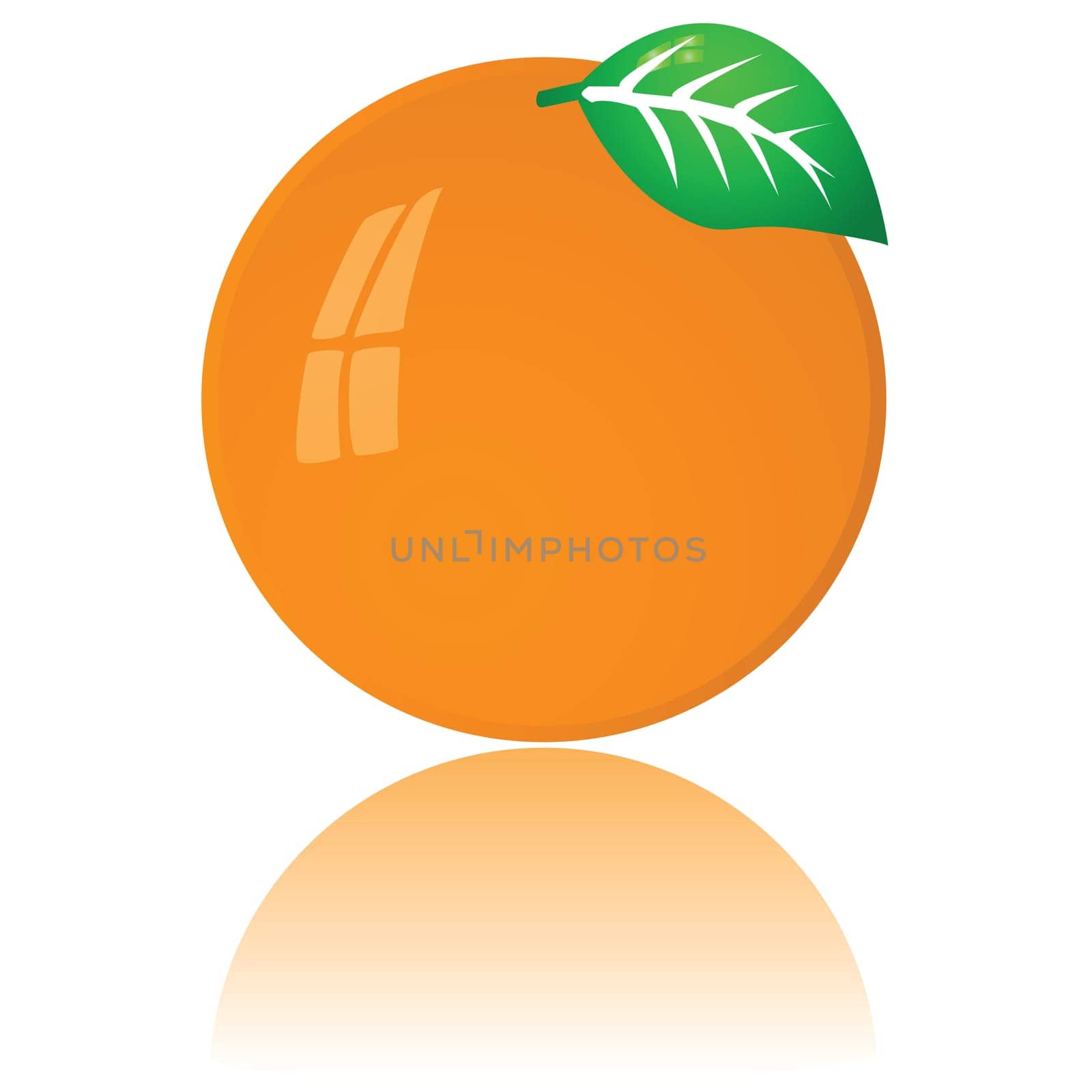 Glossy illustration of a ripe orange