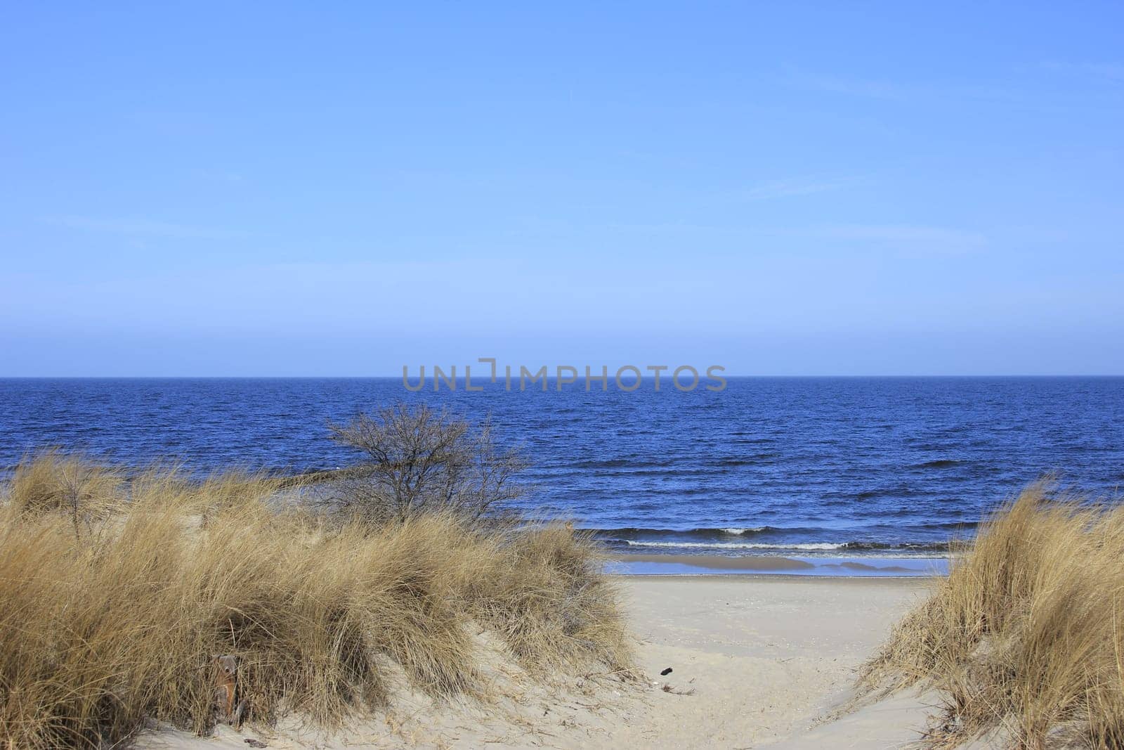 Beach access on the Baltic Sea on the island of Usedom,Mecklenburg-Western Pomerania,Germany