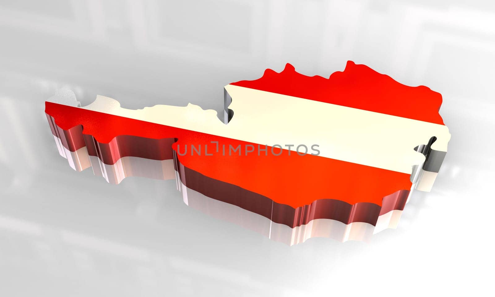 3d made - flag map of austria