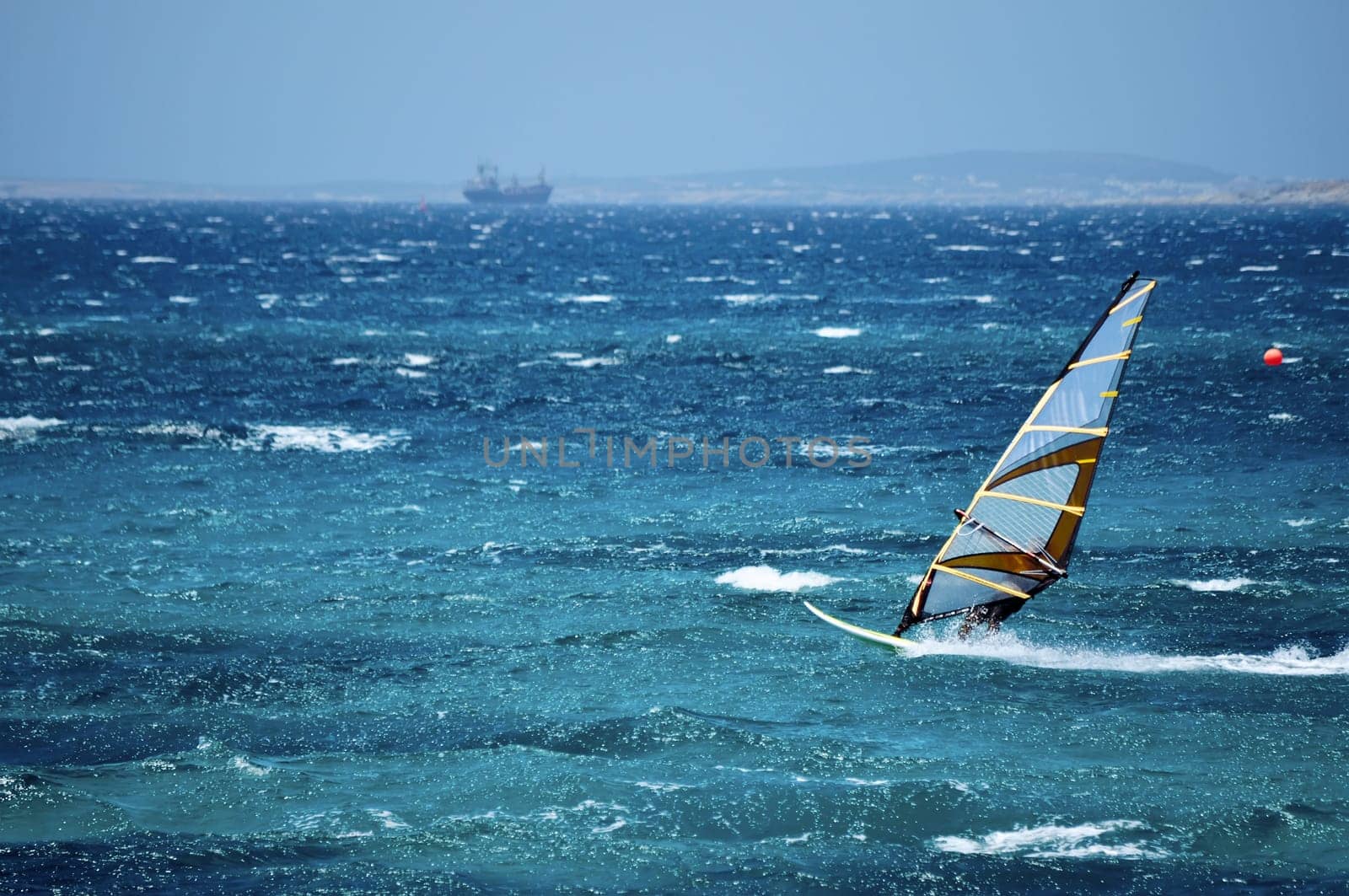 Windsurfing in the Open Sea of Greece