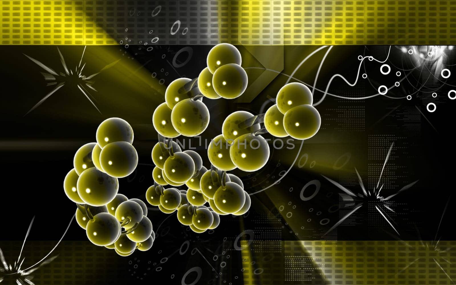 Digital illustration DNA structure in colour background