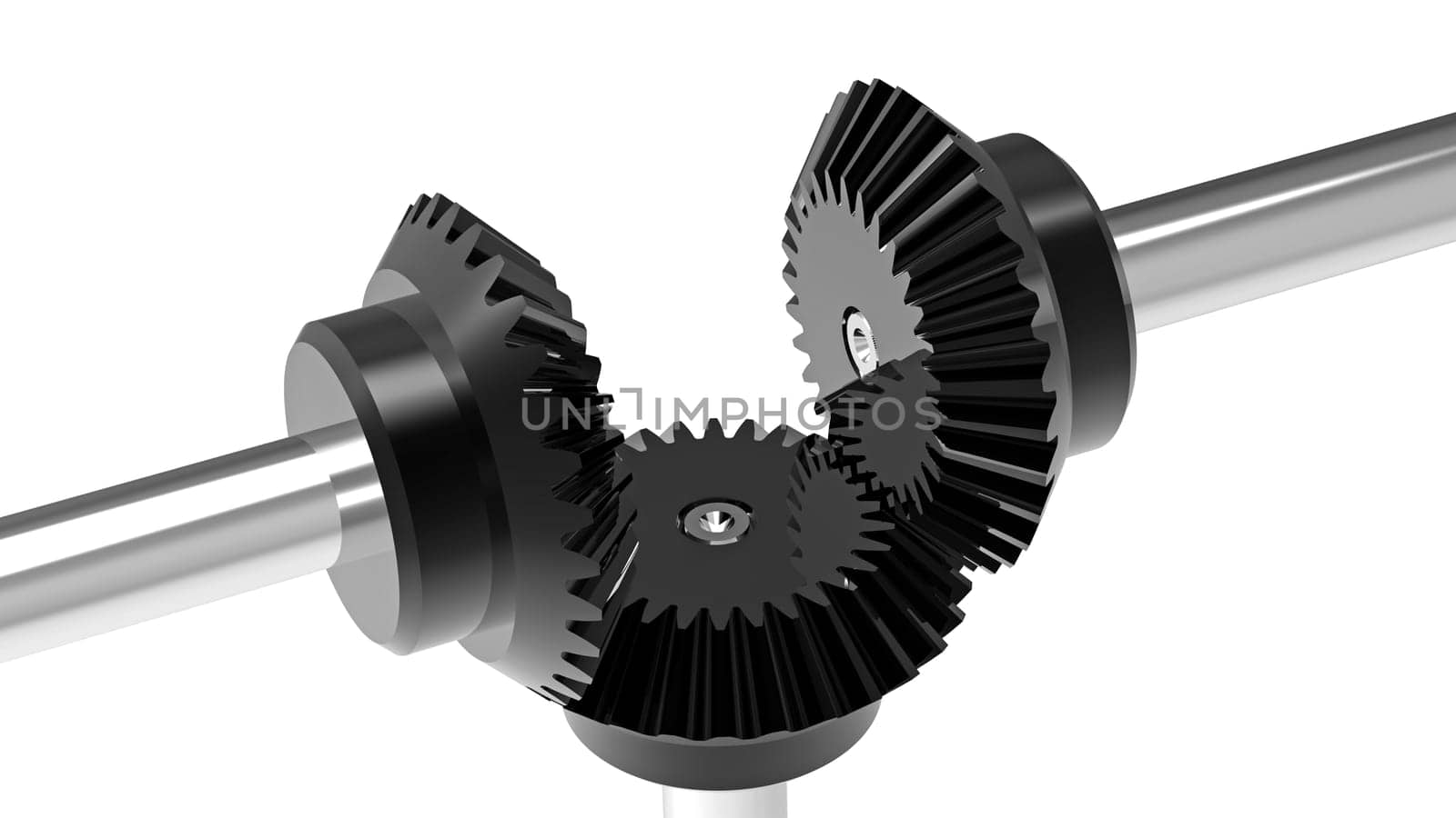Mechanism concept 3d render of a gears