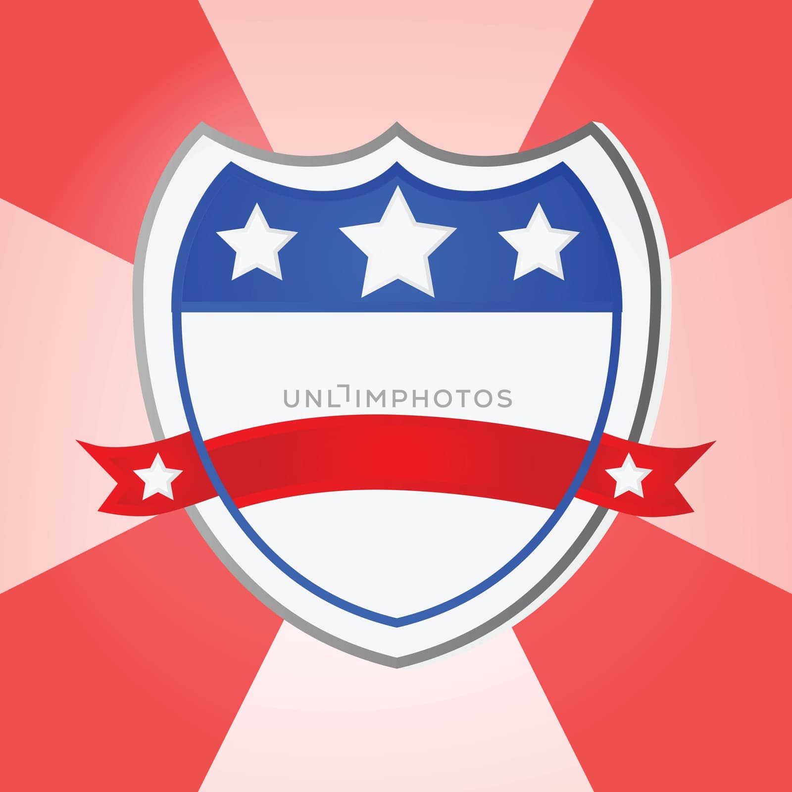 Illustration of a shield with the colors of the United States