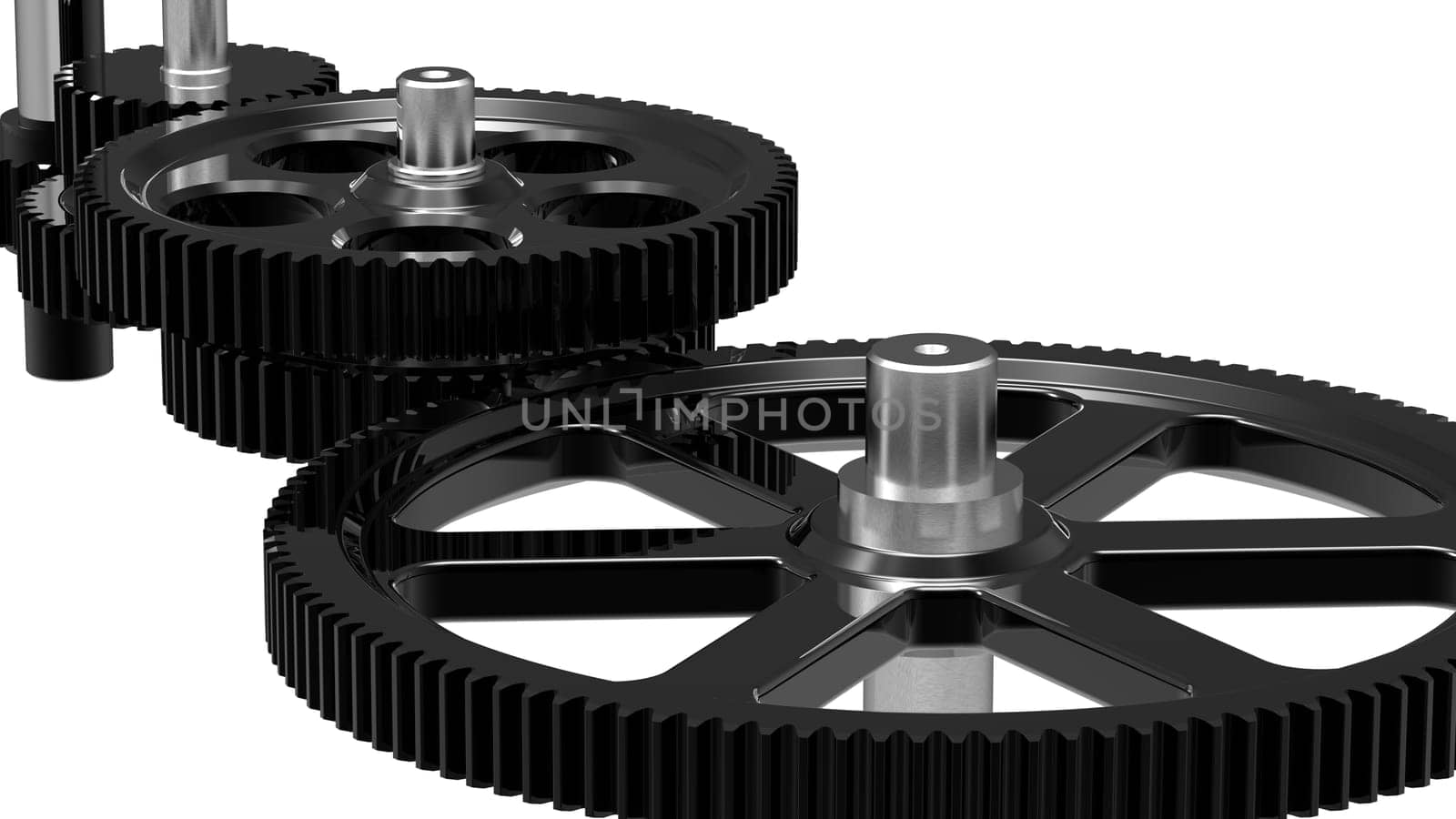 Mechanism concept 3d render of a gear