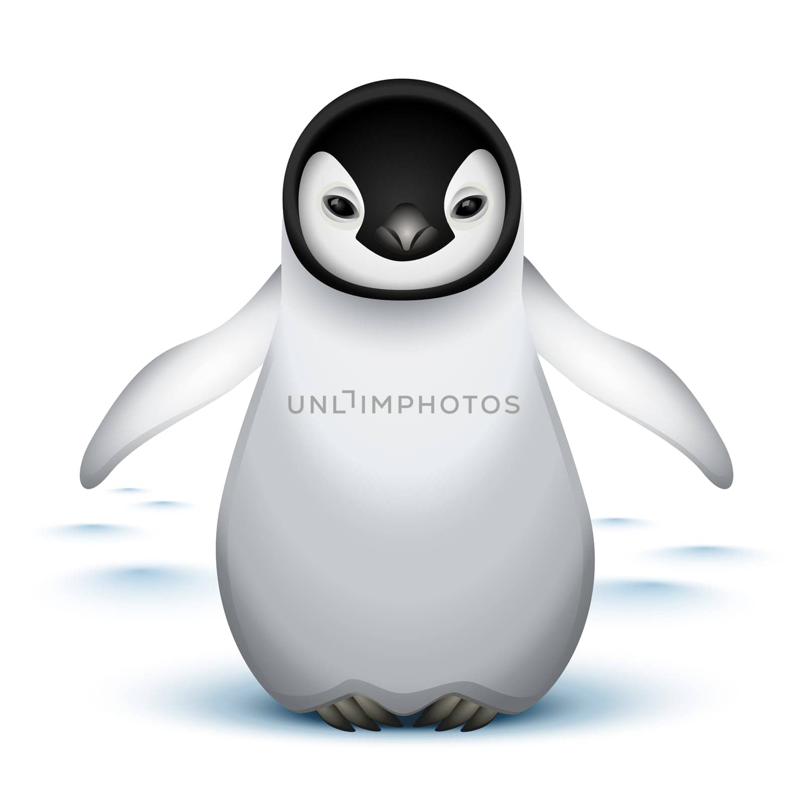 Little baby emperor penguin on the snow