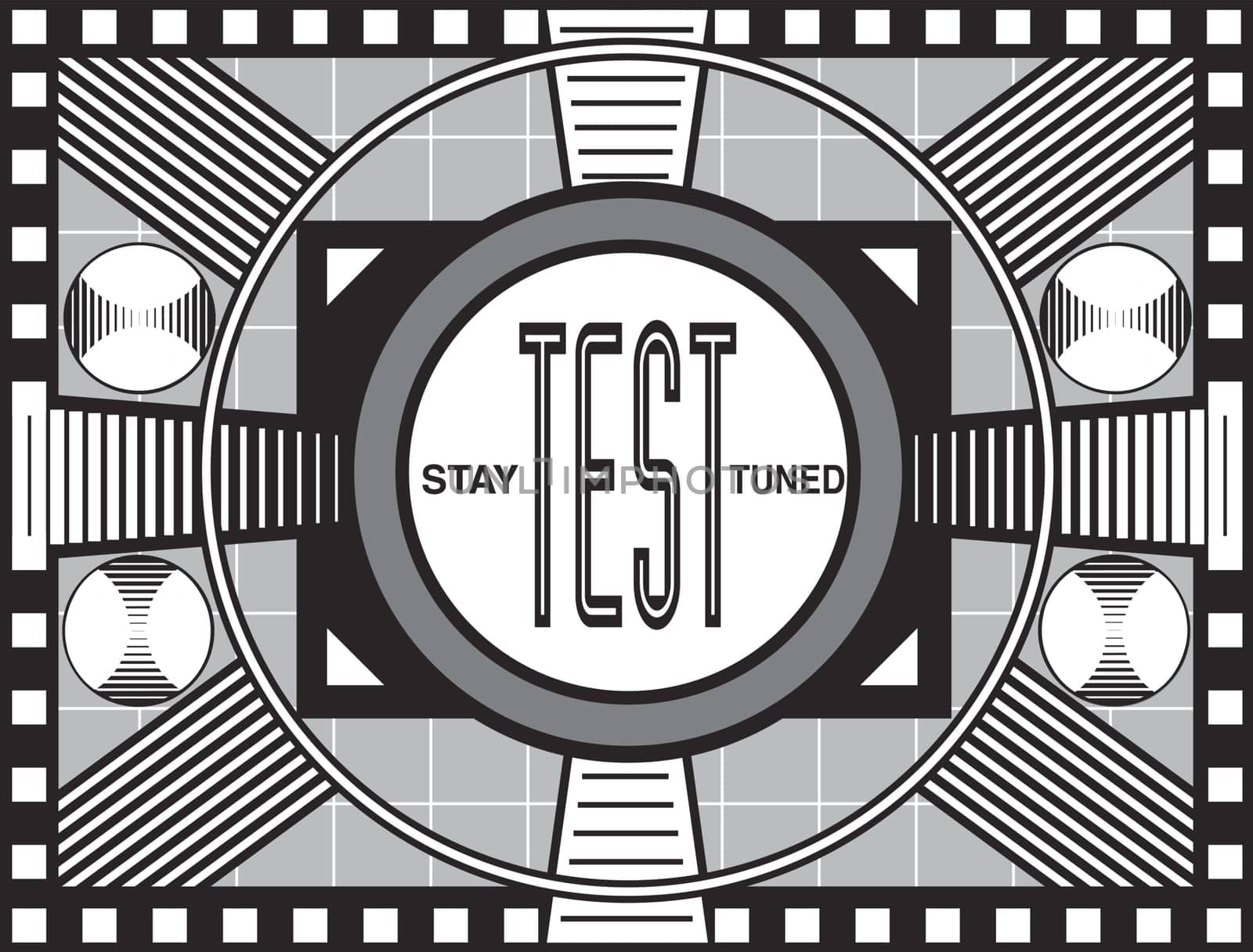TV broadcast test pattern modeled after similar test patterns from that era