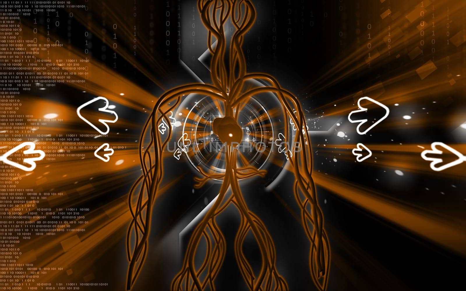 Digital illustration of vascular system in colour background