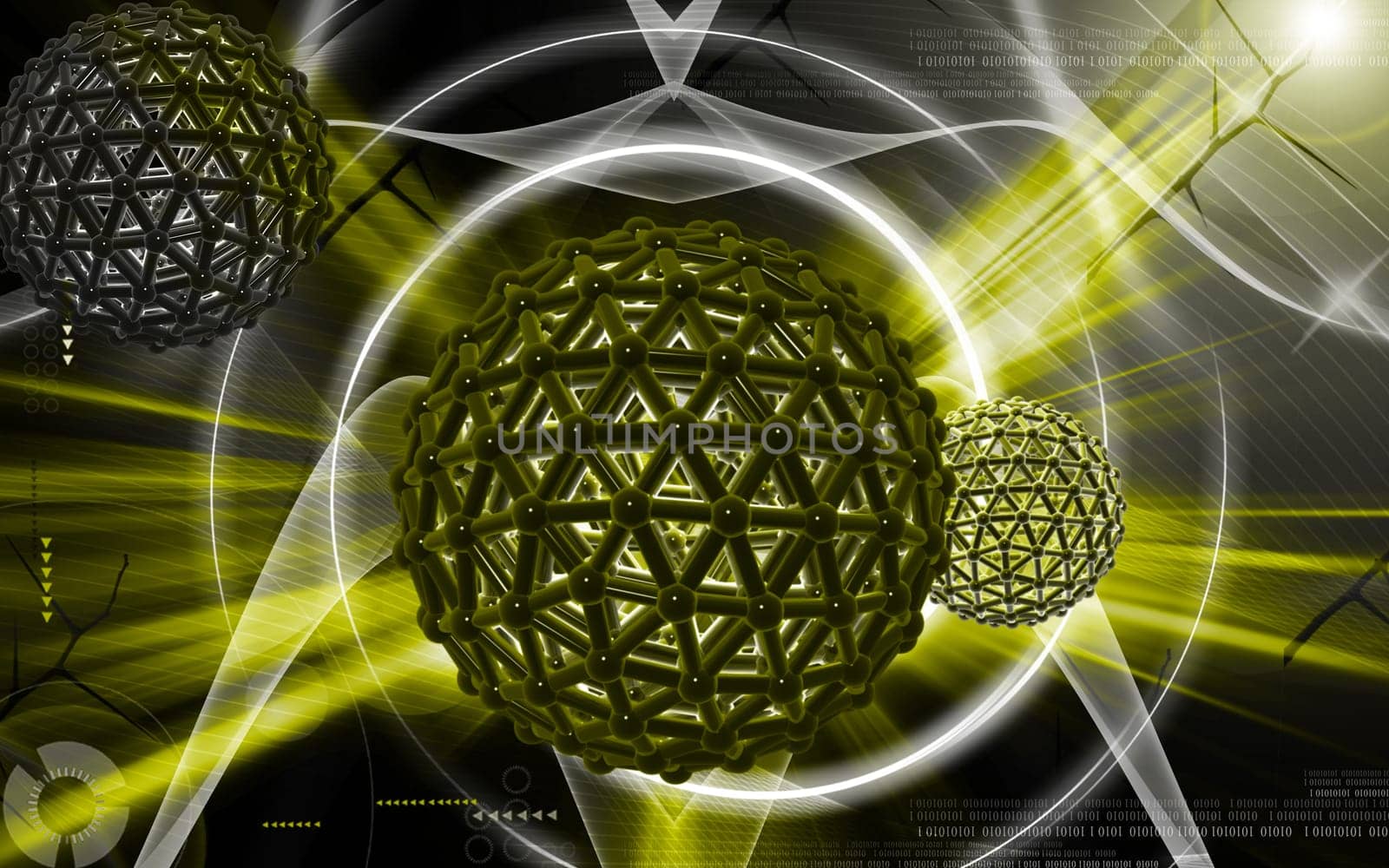 Digital illustration of gene in colour background