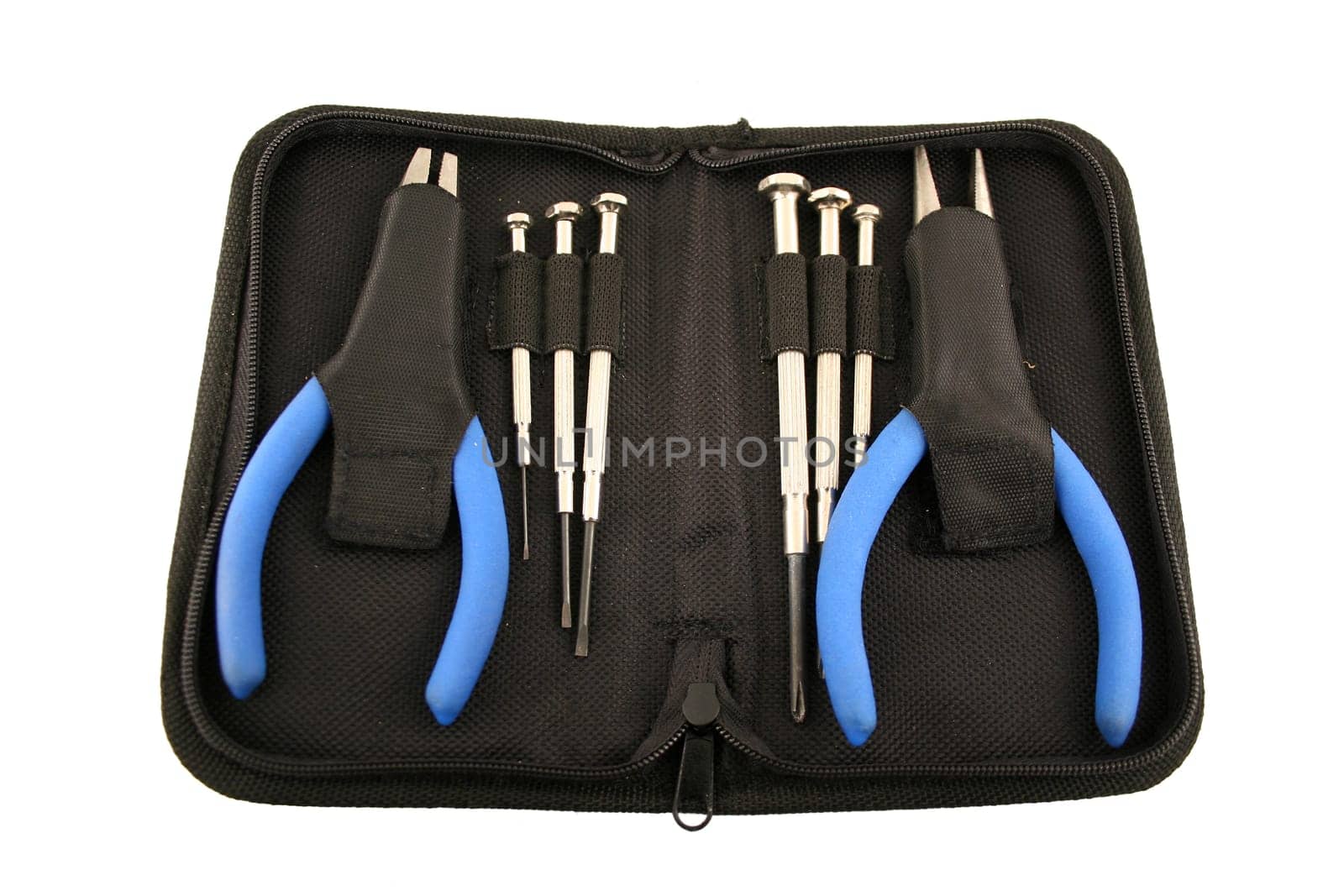 Isolated tool kit over white