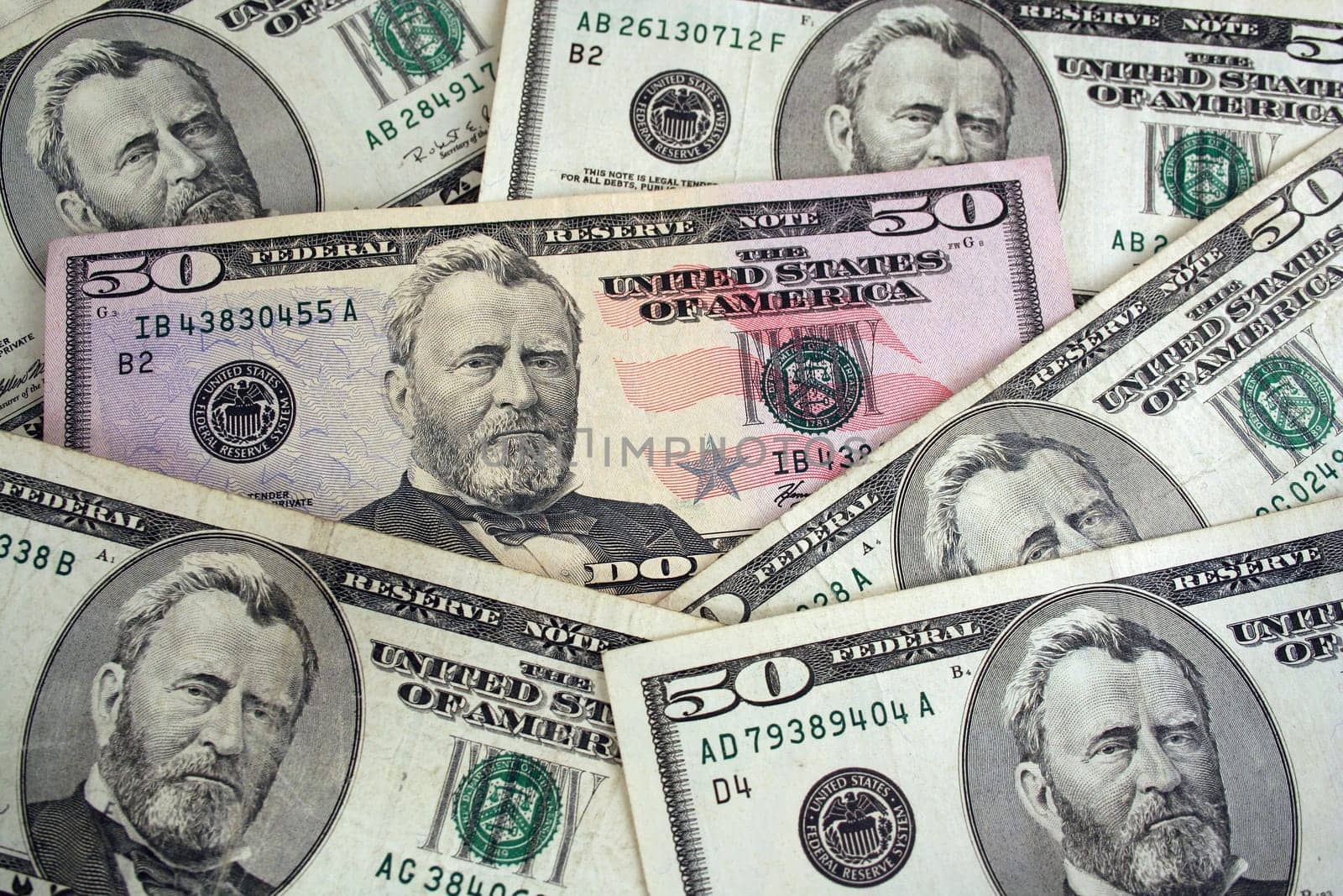 A US fifty dollar background texture