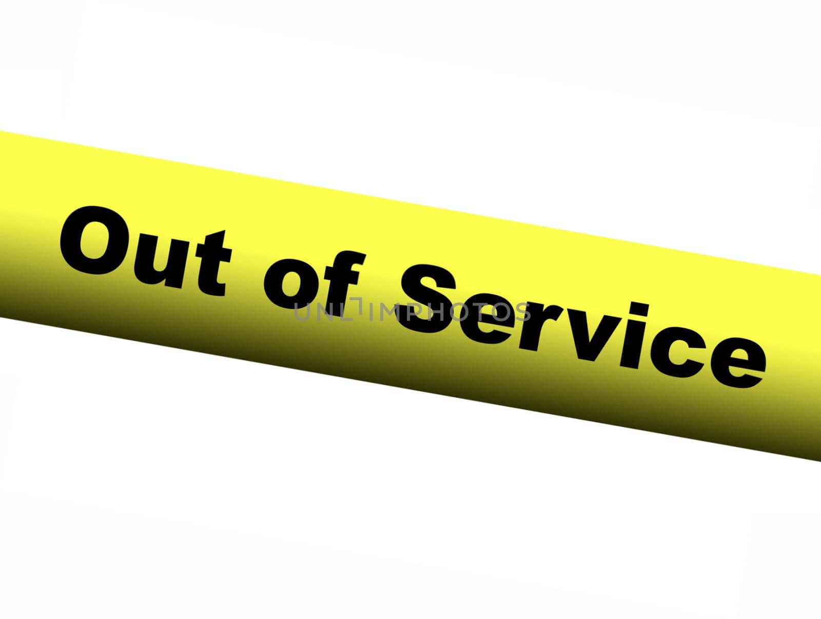 Out of service Yellow Barrier Tape