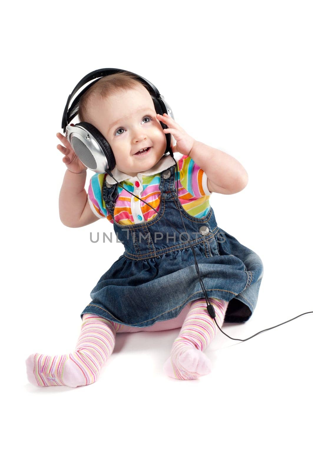 Shot of little cute baby girl isolated on white