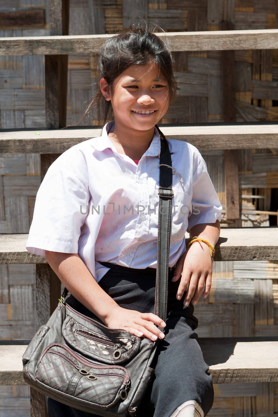 Portrait of female student Asia,teenager in school uniform