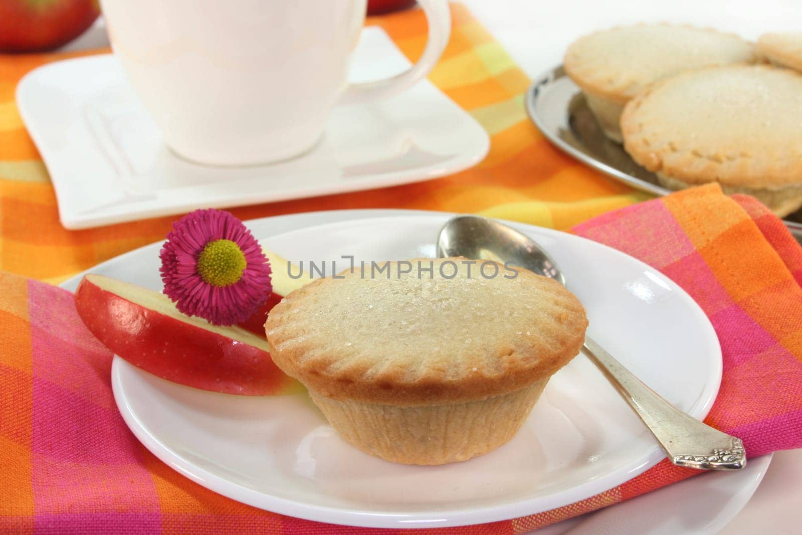 Apple cakes on a small white plate