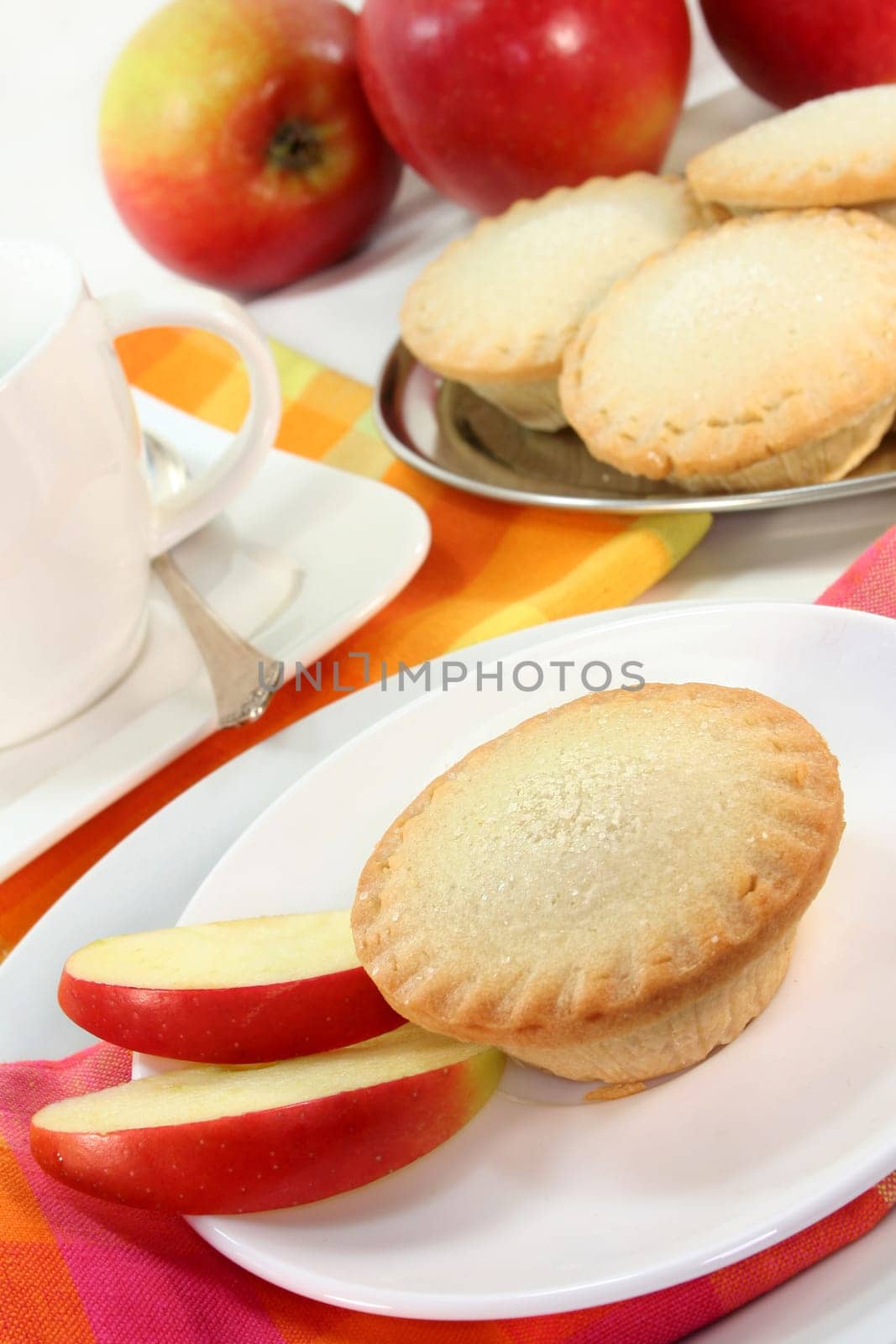 Apple cakes on a small white plate