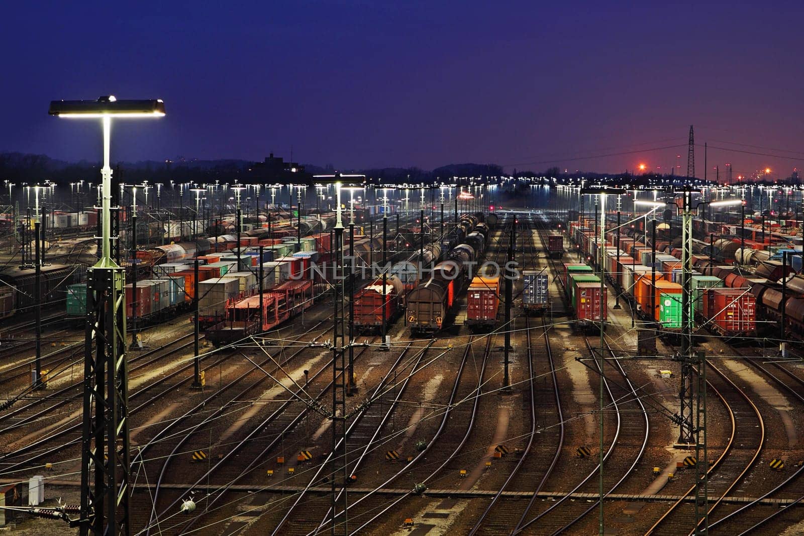 Maschen marshalling yard in the evening