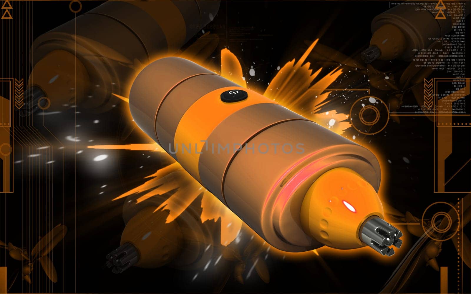 Digital illustration of nose and ear trimmer in colour background