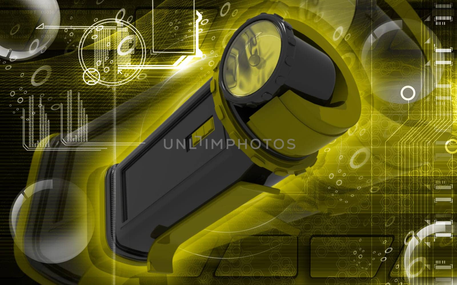 Digital illustration of light in colour background