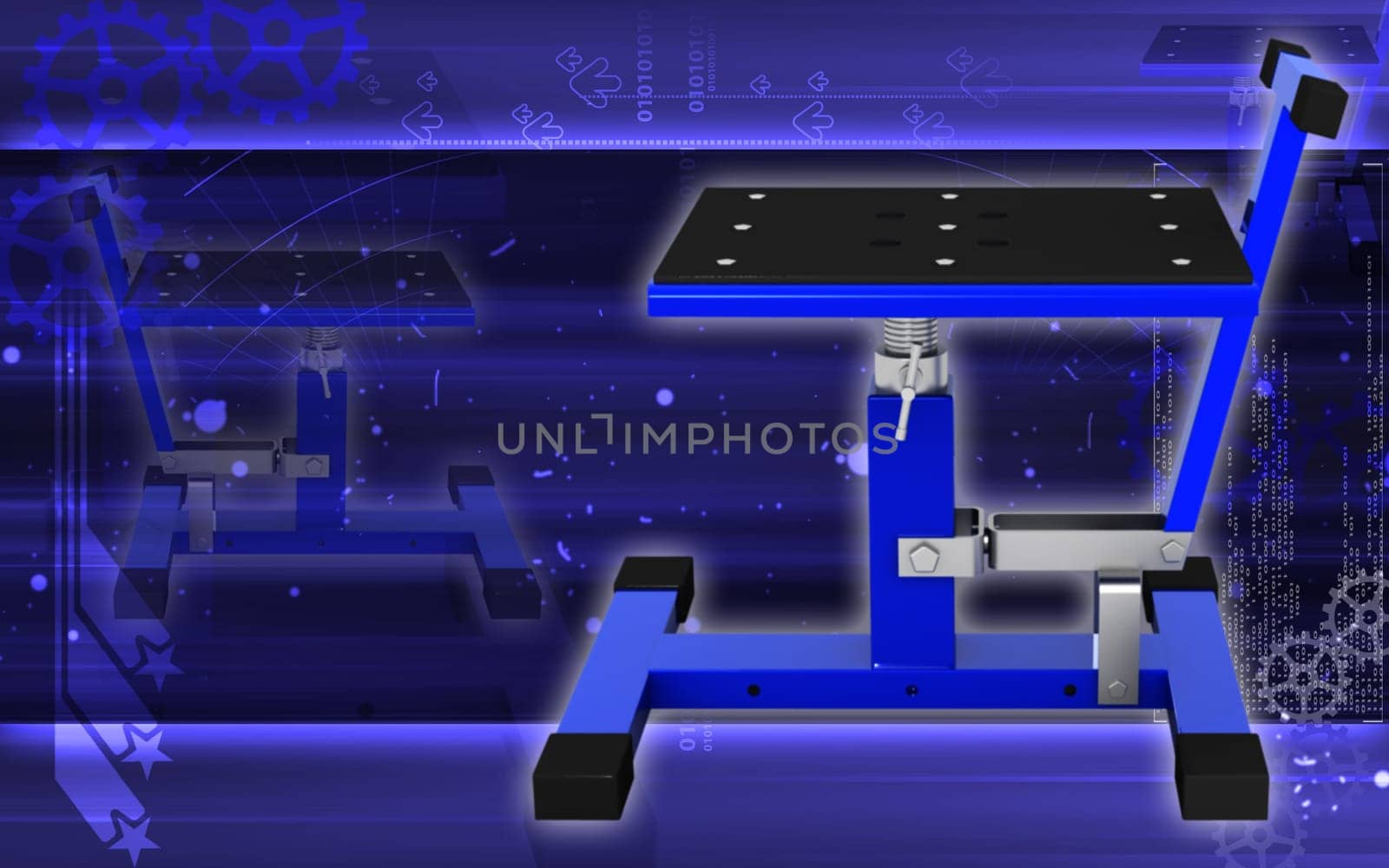 Digital illustration of Bike lift in colour background