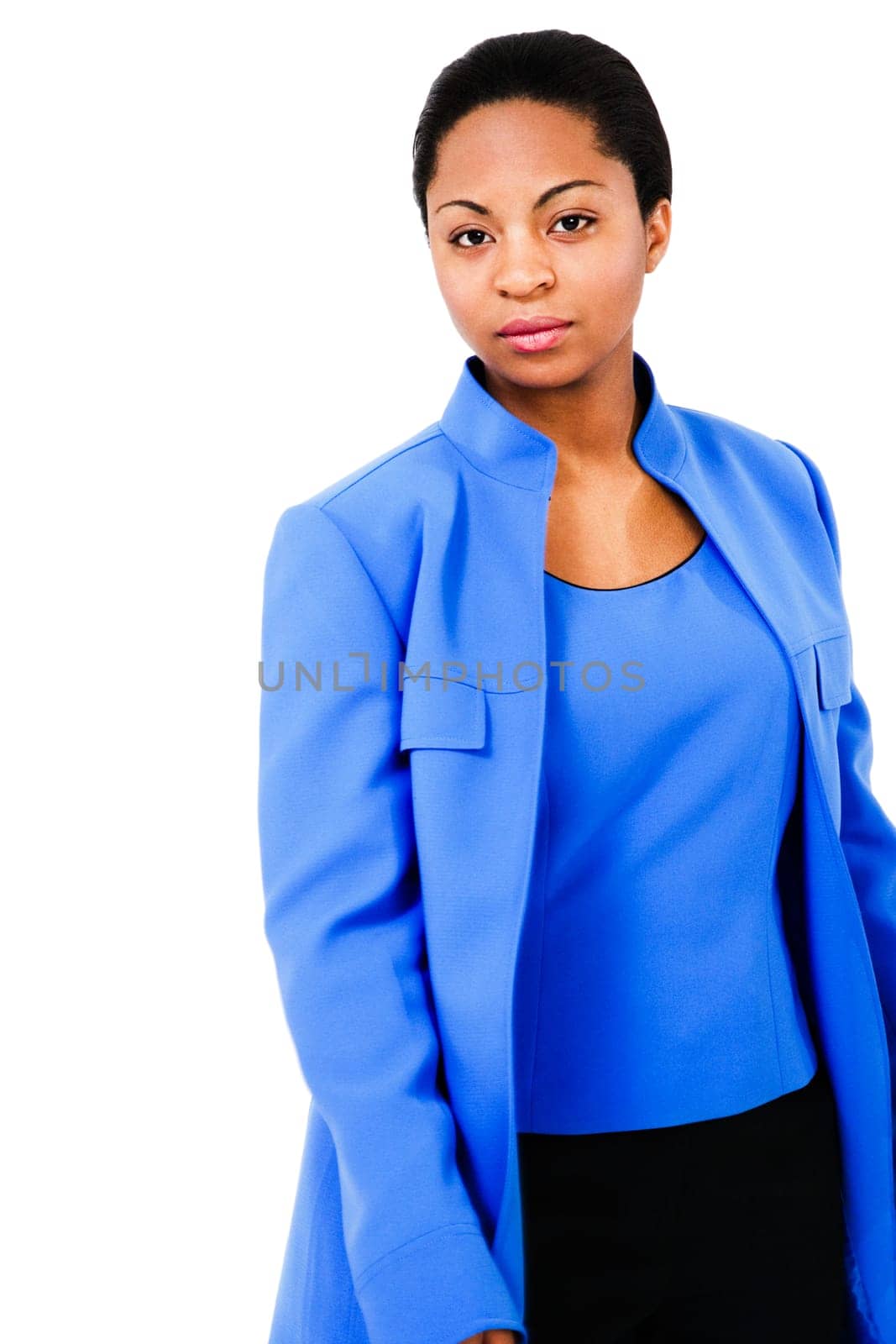 Woman posing isolated over white