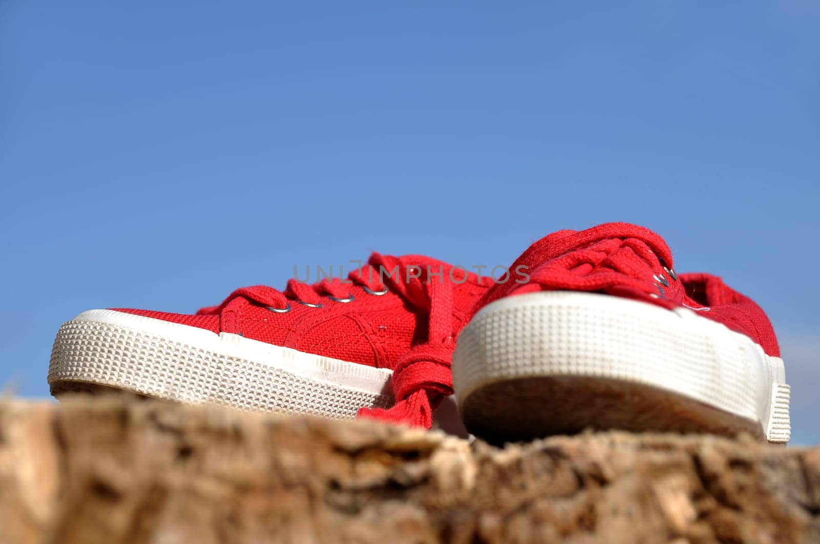 red sneakers
