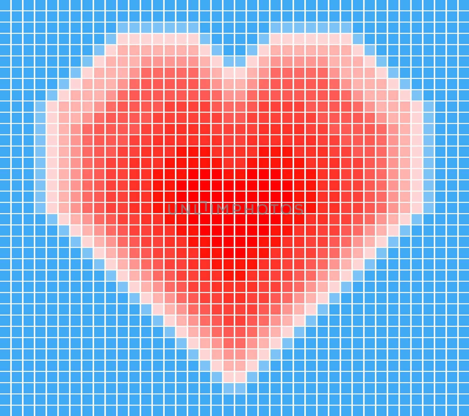 vector illustration of the heart on the blue background