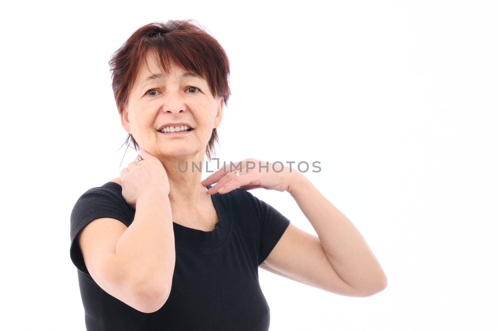 Senior woman with neck pain