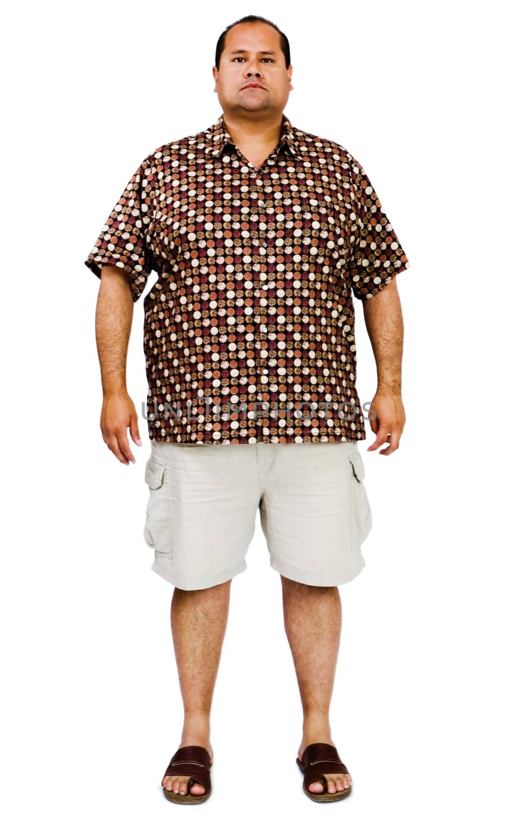 Portrait of a mid adult man posing isolated over white