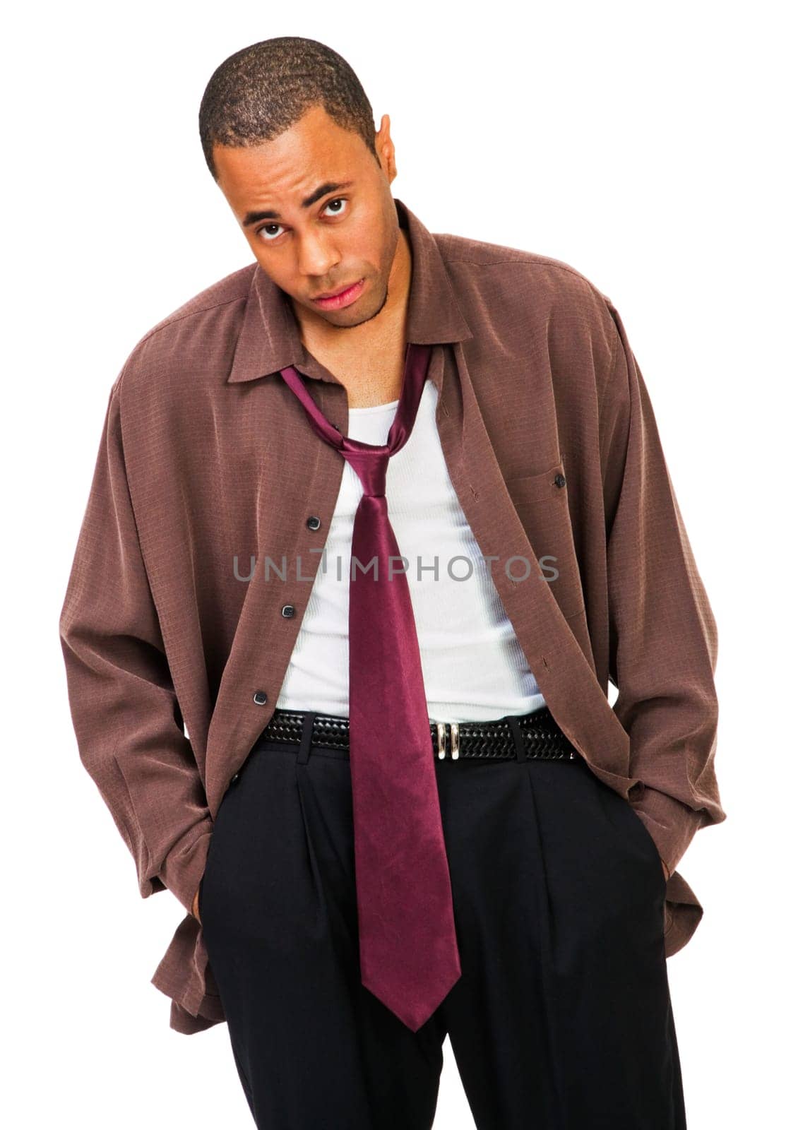 Businessman looking tired isolated over white