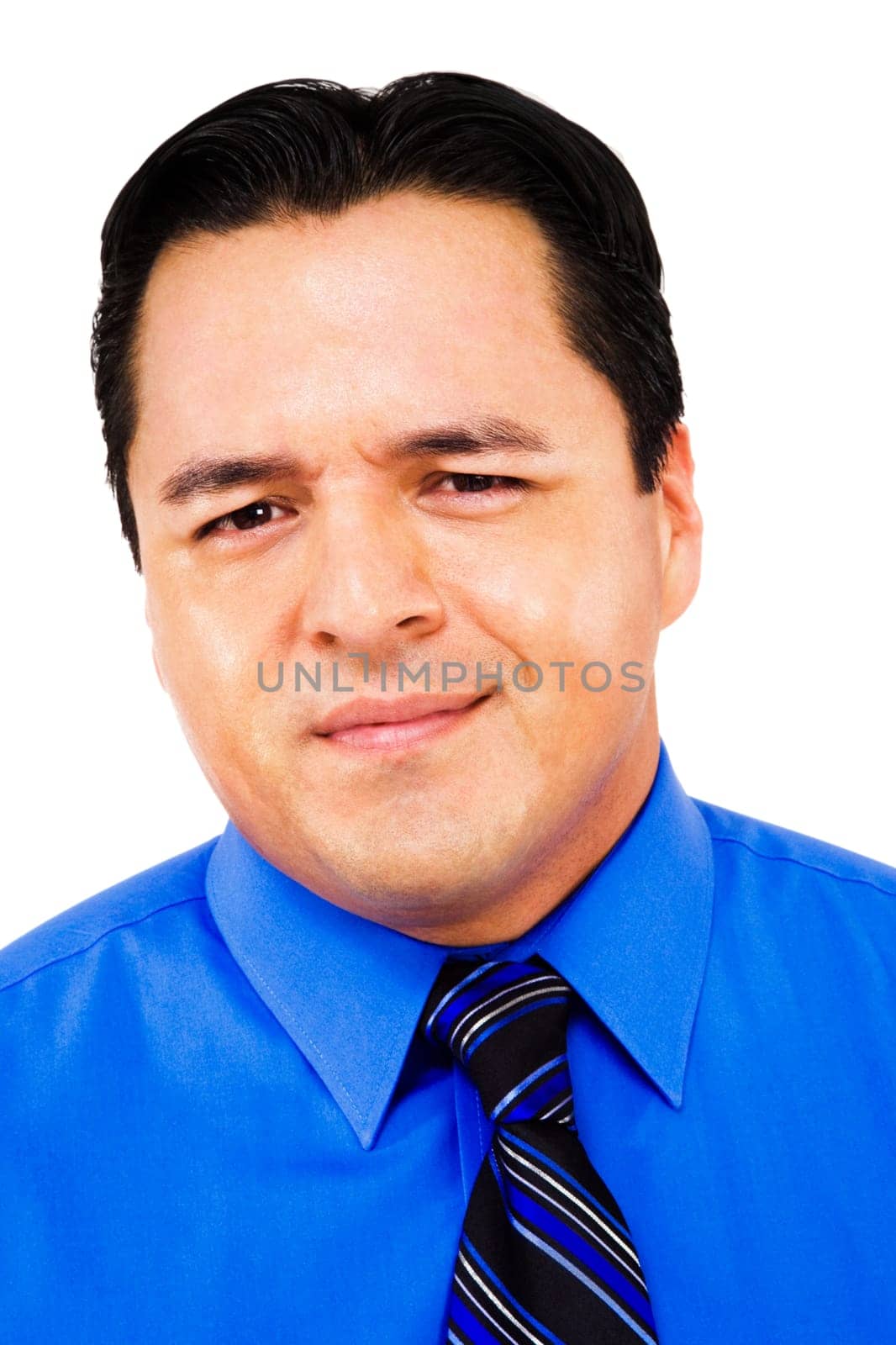 Businessman posing isolated over white