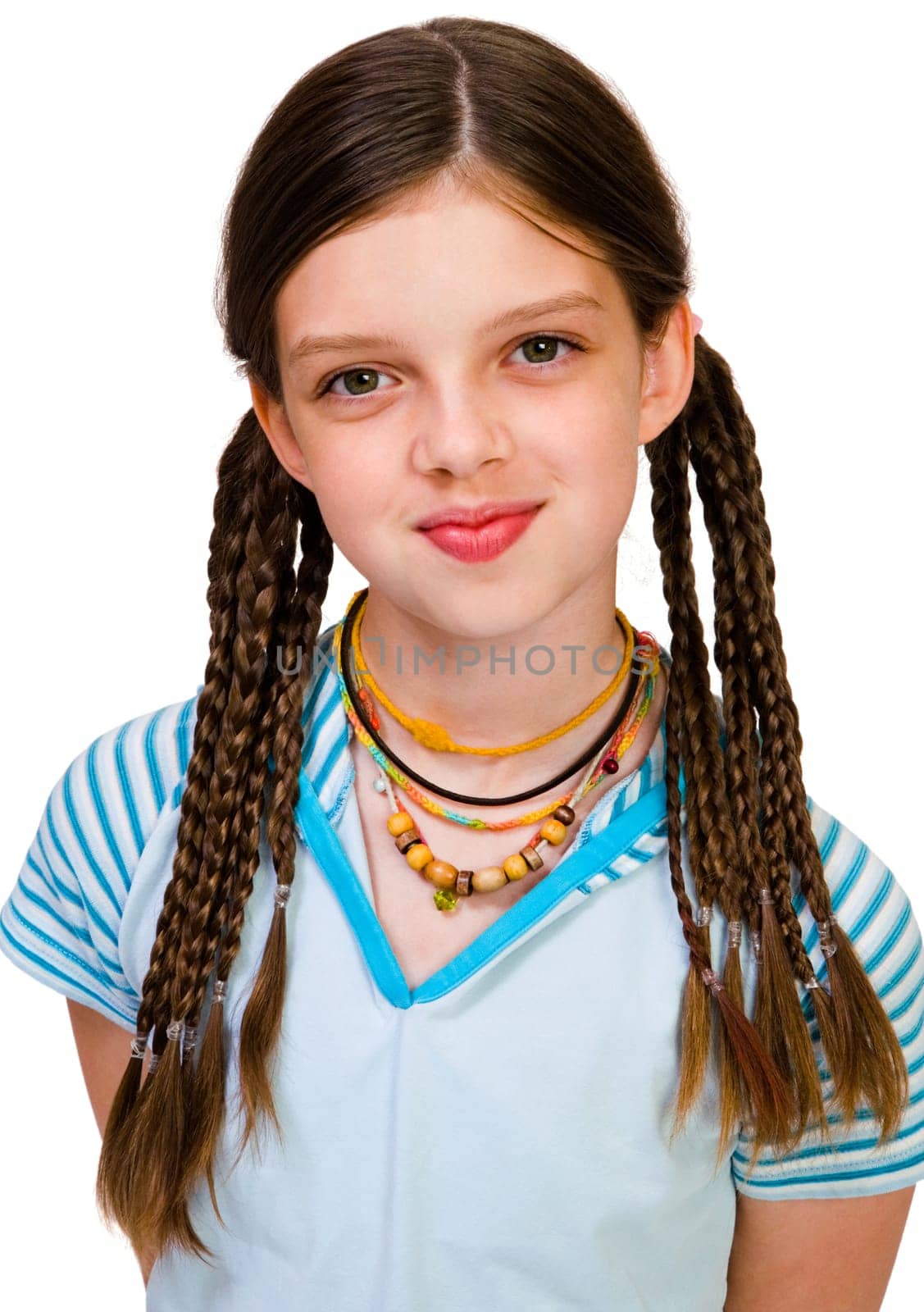Cute girl smiling isolated over white
