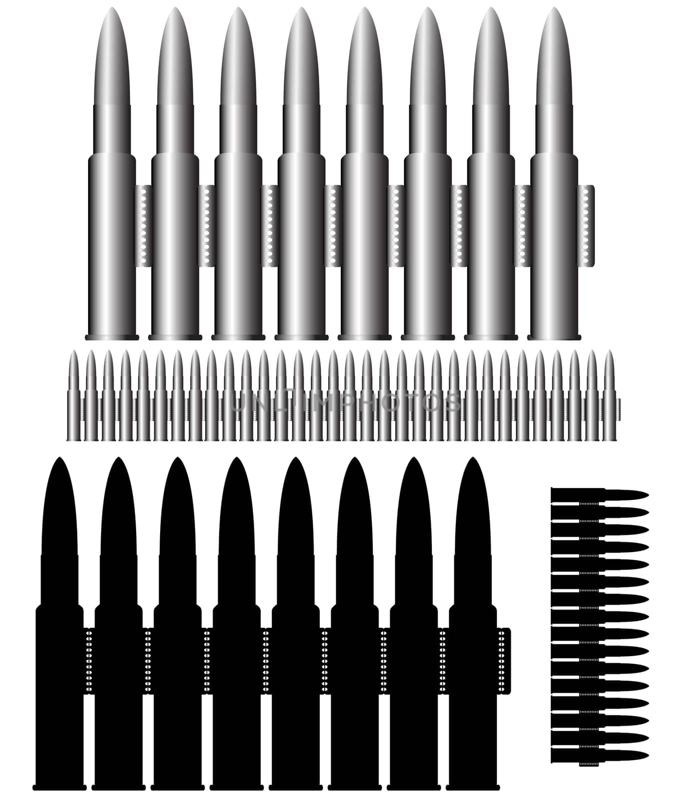 Image of the bullets - munitions - ammunition belt