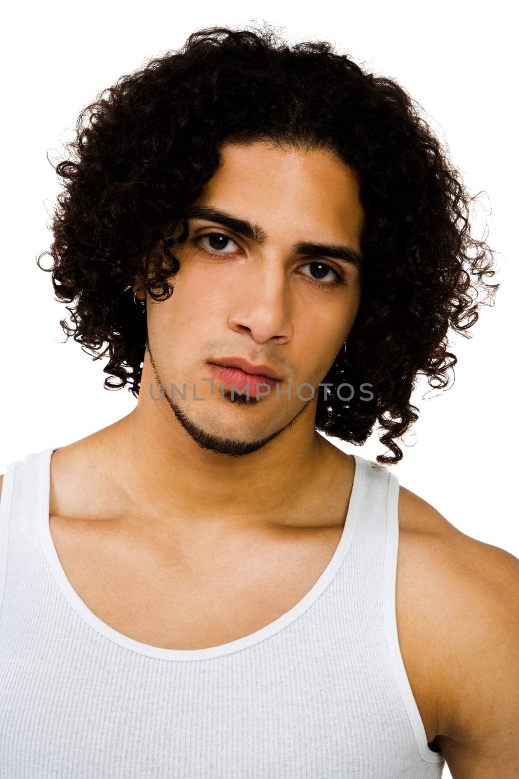 Portrait of a young man isolated over white