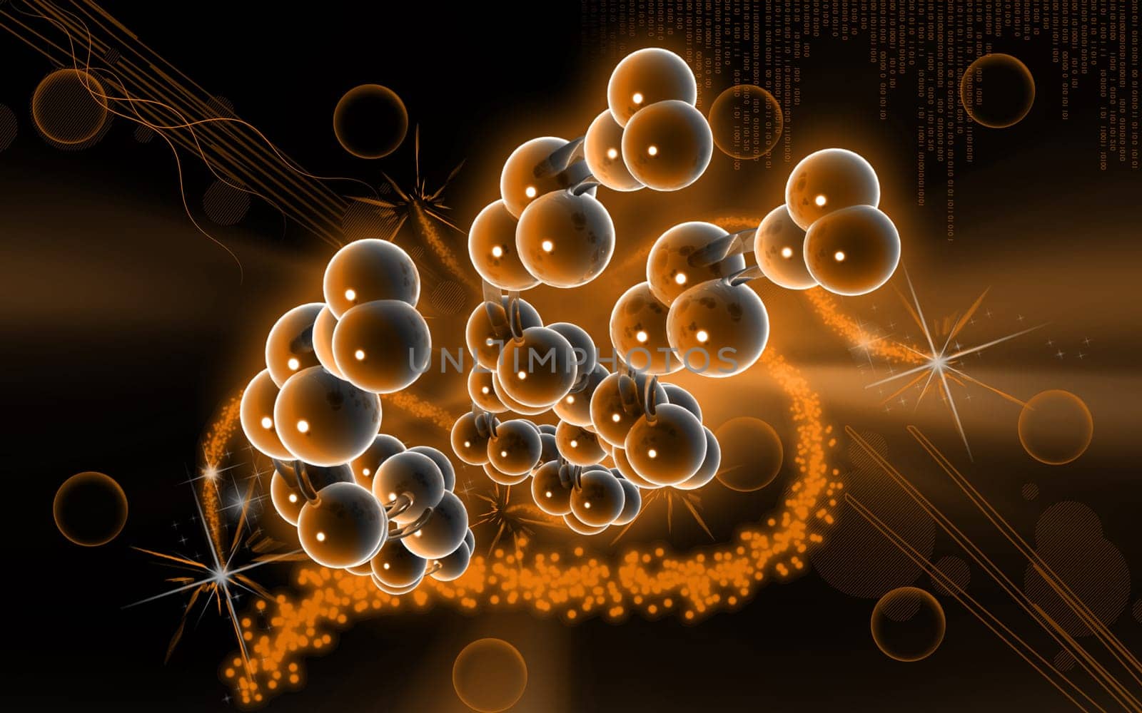 Digital illustration DNA structure in colour background