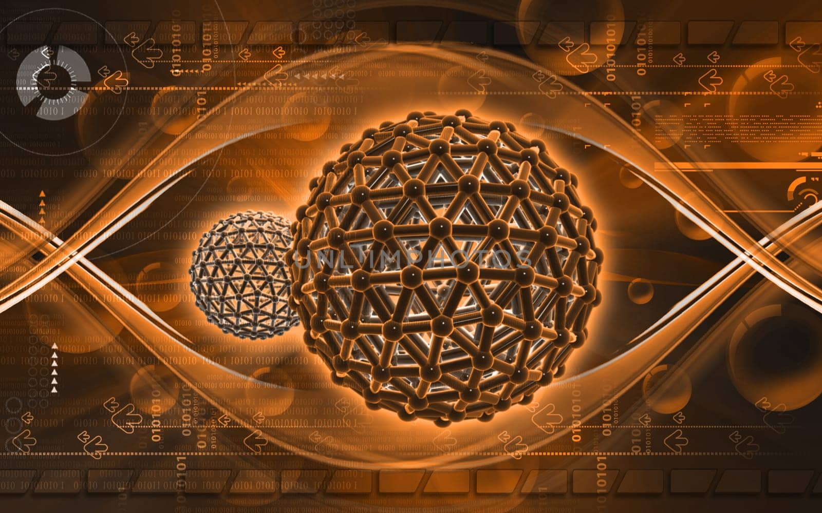 Digital illustration of gene in colour background