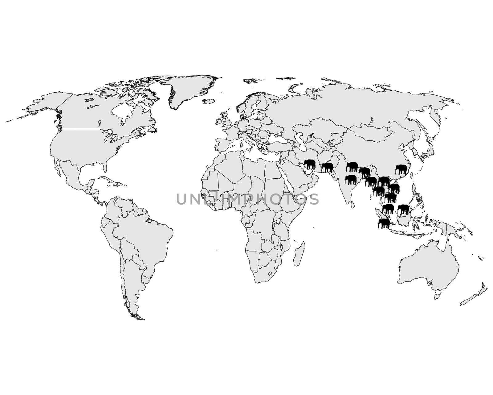 Asian Elephant Distribution