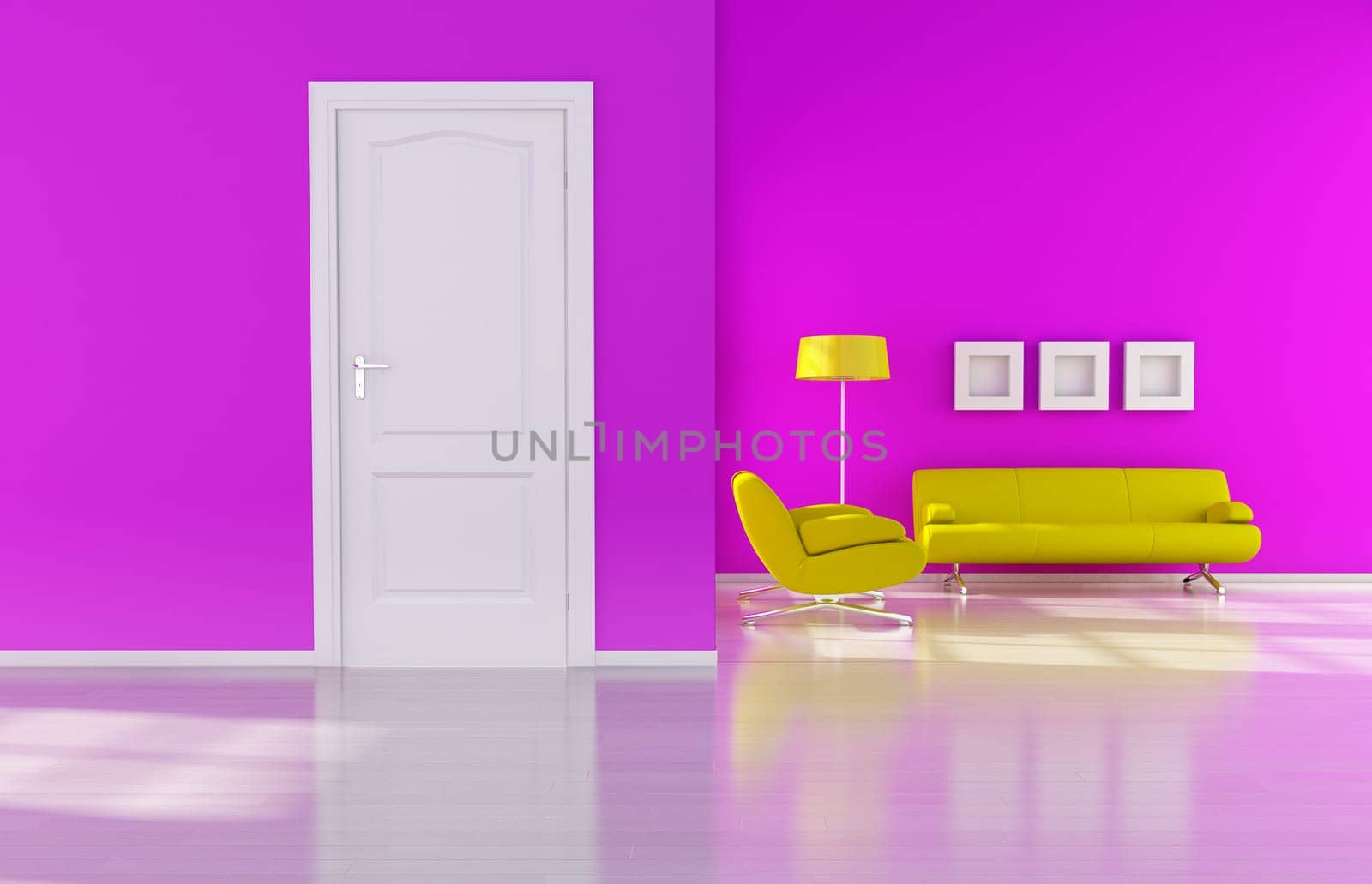 modern interior (3D render) -  Living Room