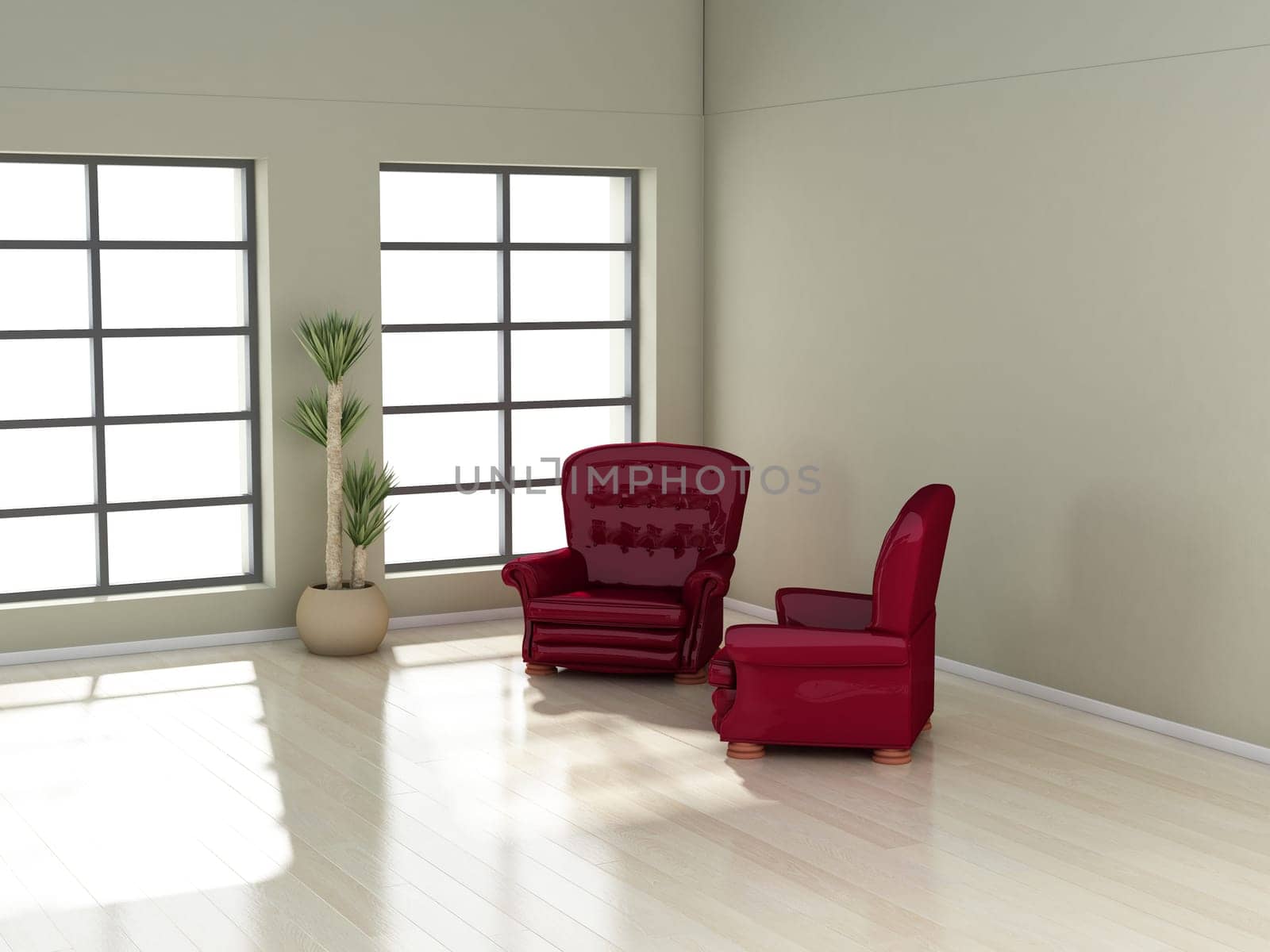 modern interior (3D render) -  Living Room